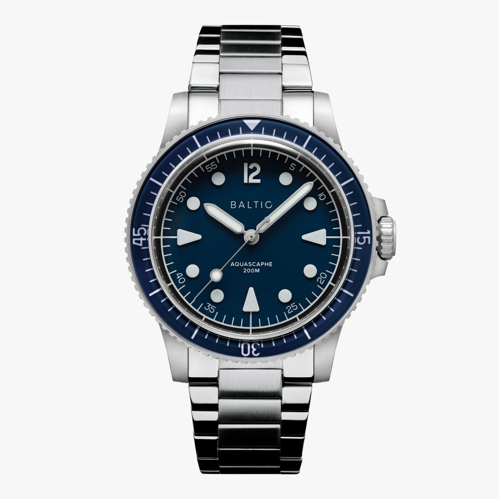 Baltic Aquascaphe MK2 - Blue - 39.5mm - Bracciale Flat Link