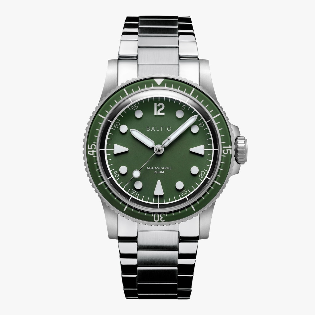 Baltic Aquascaphe MK2 - Green - 37mm - Bracelet Flat Link