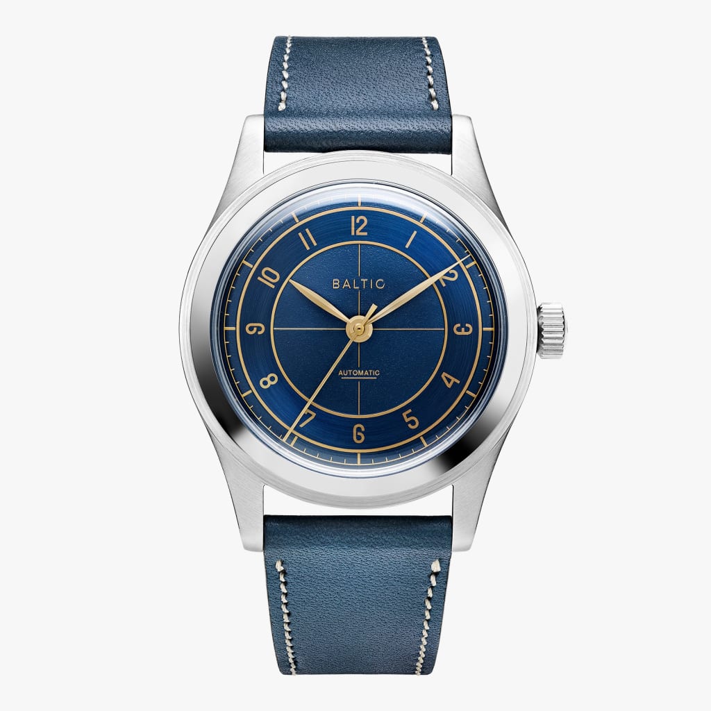Baltic HMS 002 - Blue Gilt - Light Blue Leather