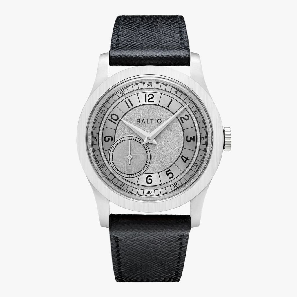 Baltic MR Roulette - Silver - Pelle Nero Saffiano