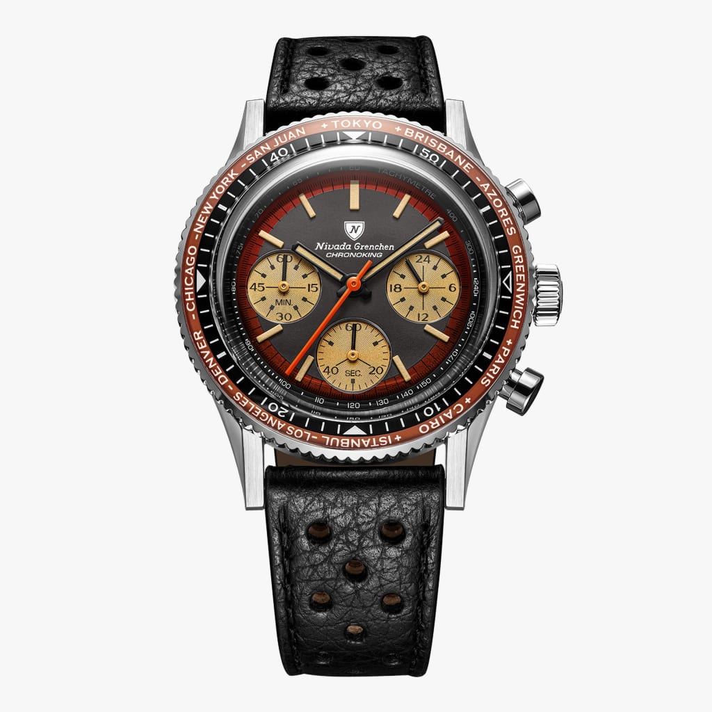 Nivada Chronoking Racing Black Amber - Black Racing Strap