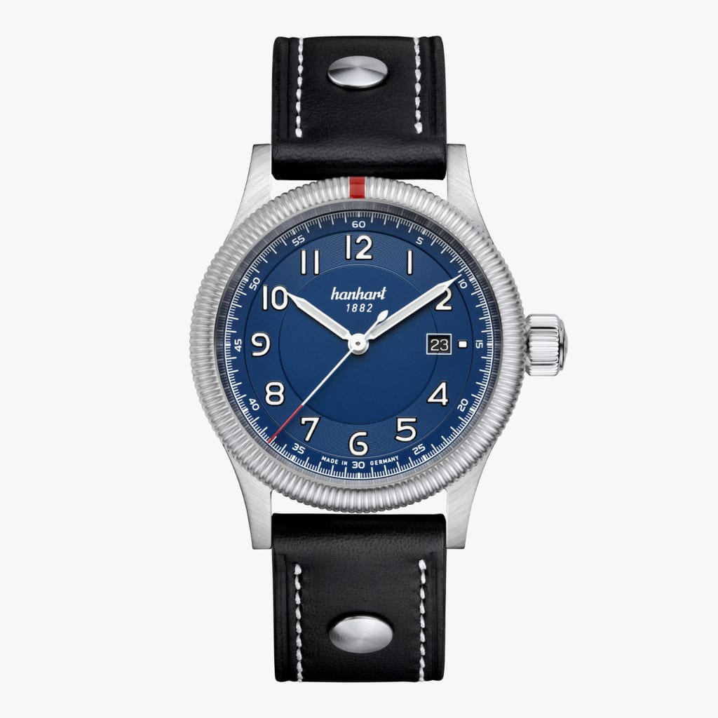Hanhart Pioneer One blue, 42 mm