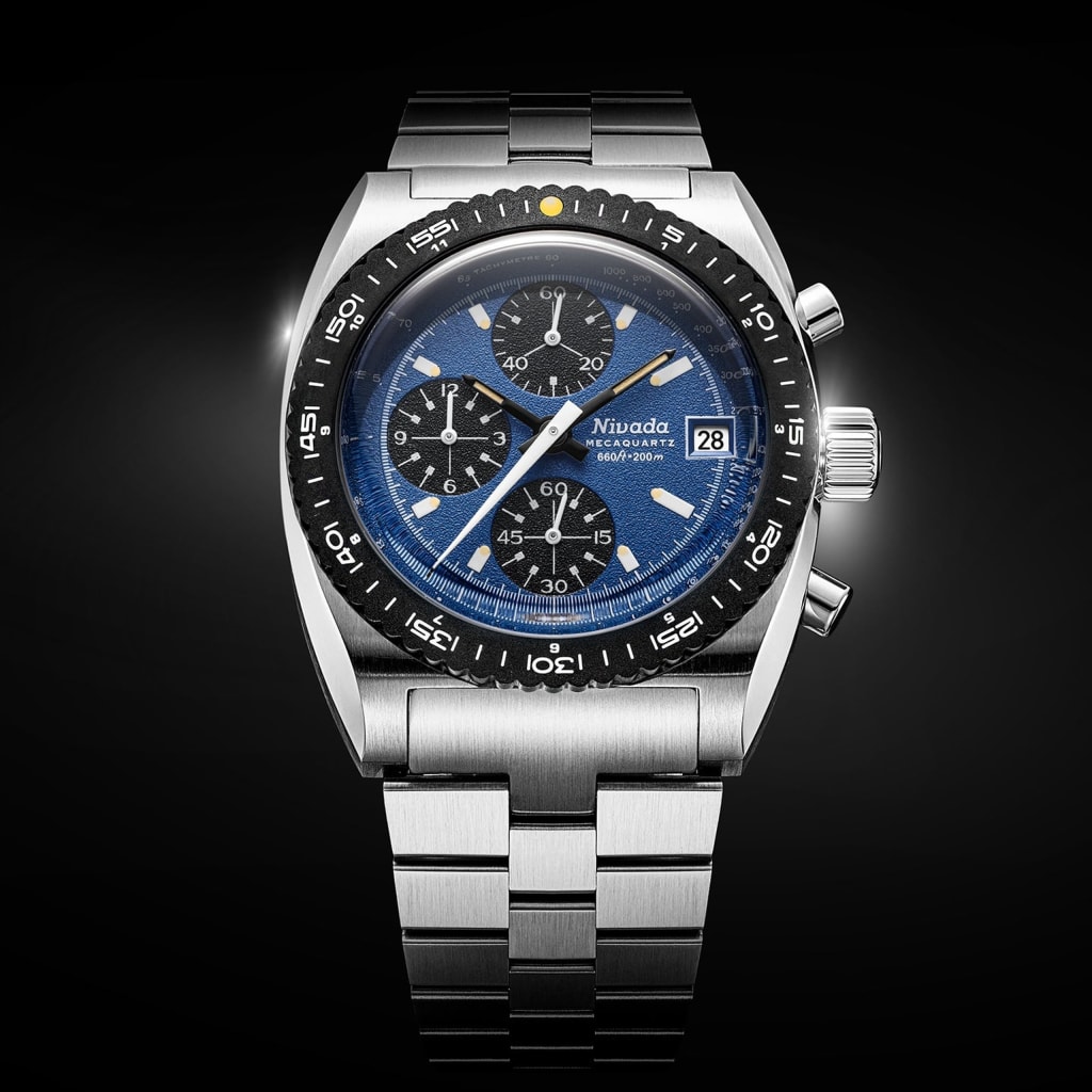 Nivada Autochron Blue Mecaquartz - Black Racing Strap