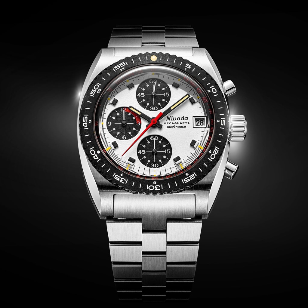 Nivada Autochron Panda Mecaquartz - Black Racing Strap