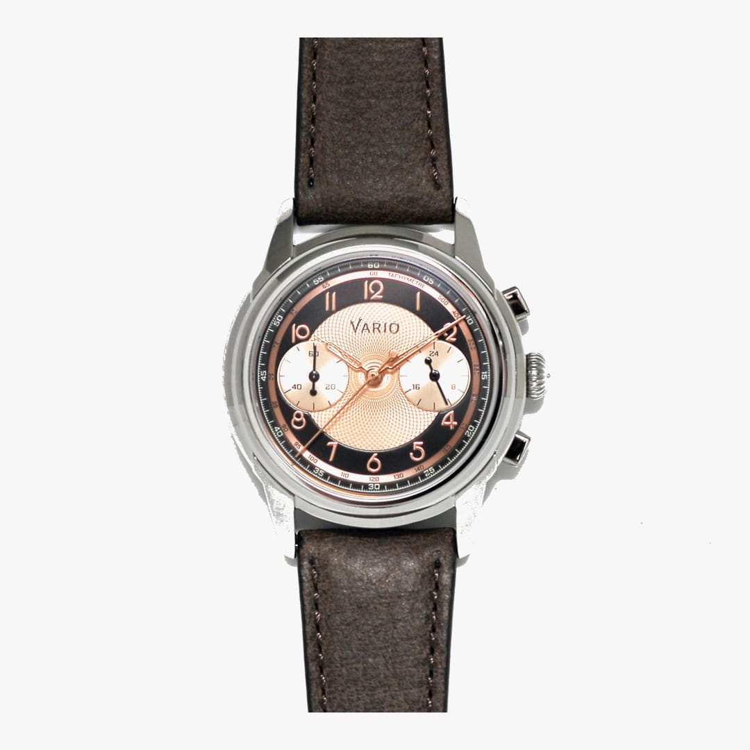 Vario Empire Salmon Tuxedo Tachymeter Chronograph | World Watch Museum
