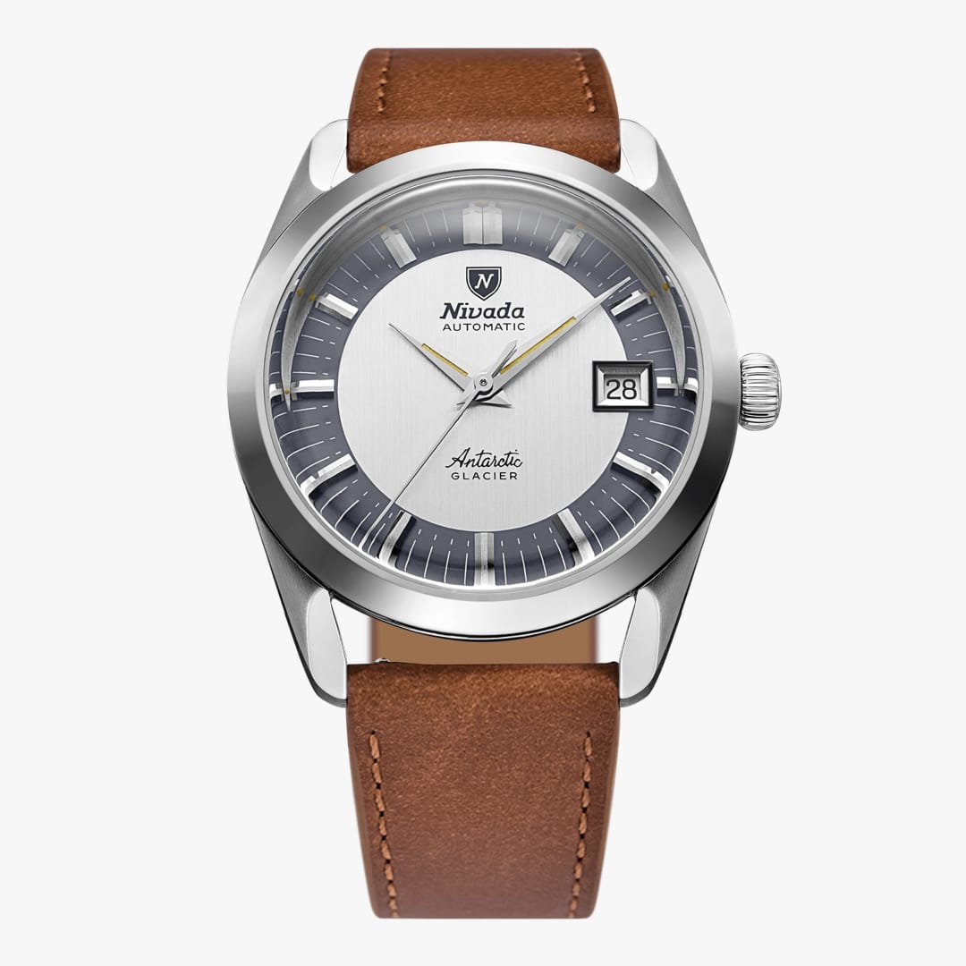 Nivada Antarctic Glacier 38mm – Brown Leather | World Watch Museum