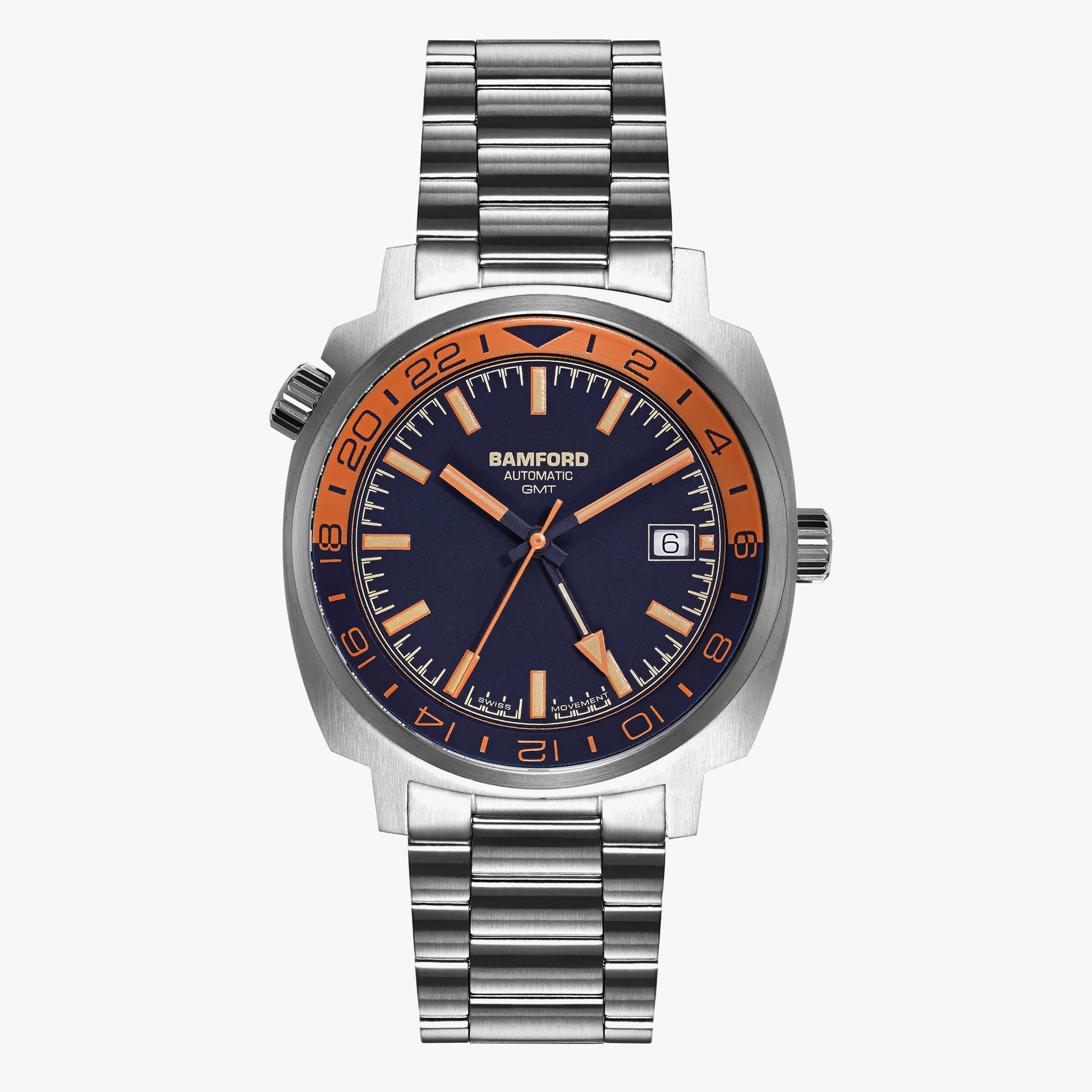 Bamford London GMT Steel - Navy/Brown