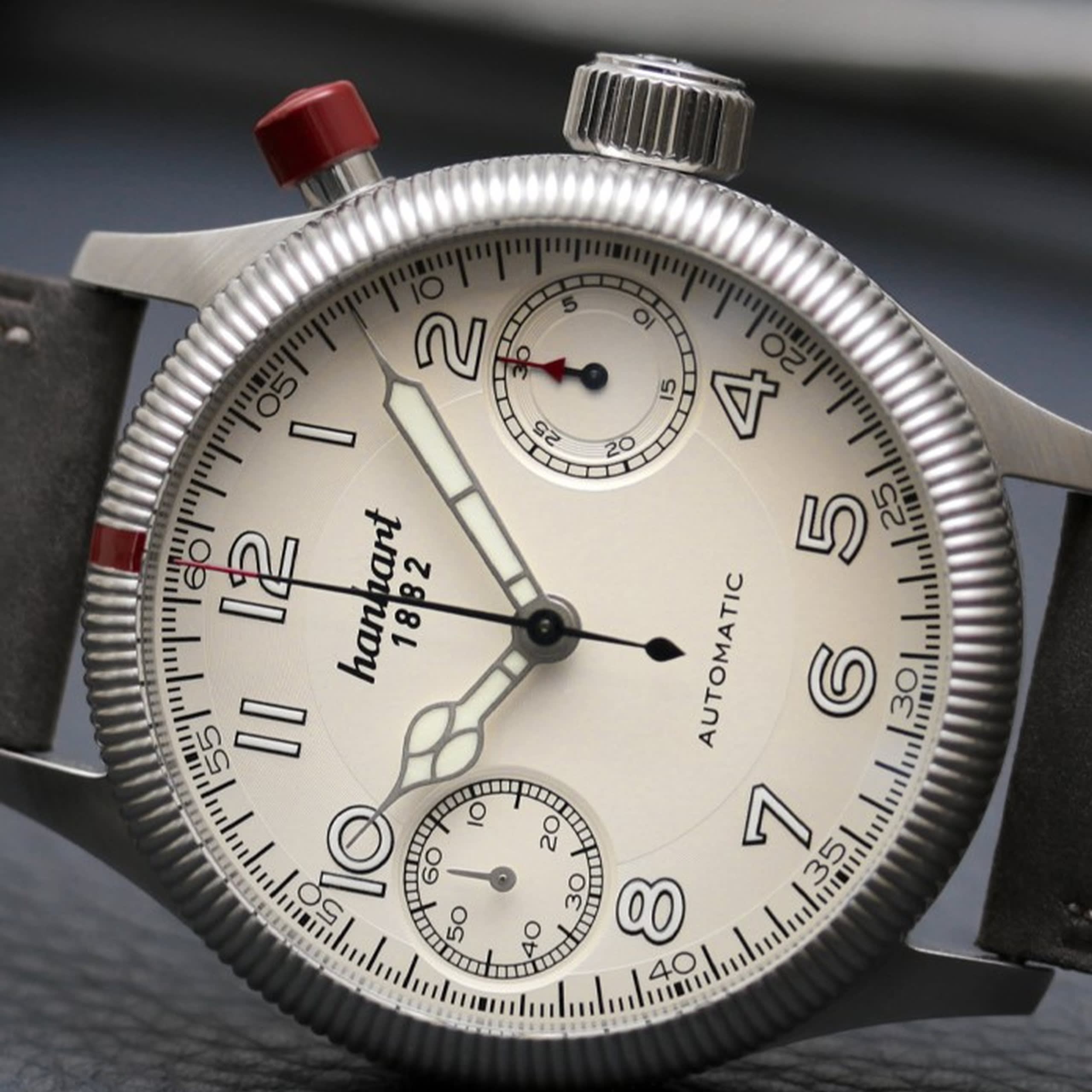Hanhart Pioneer MonoScope argentée, lunette cannelée, 45 mm – World ...