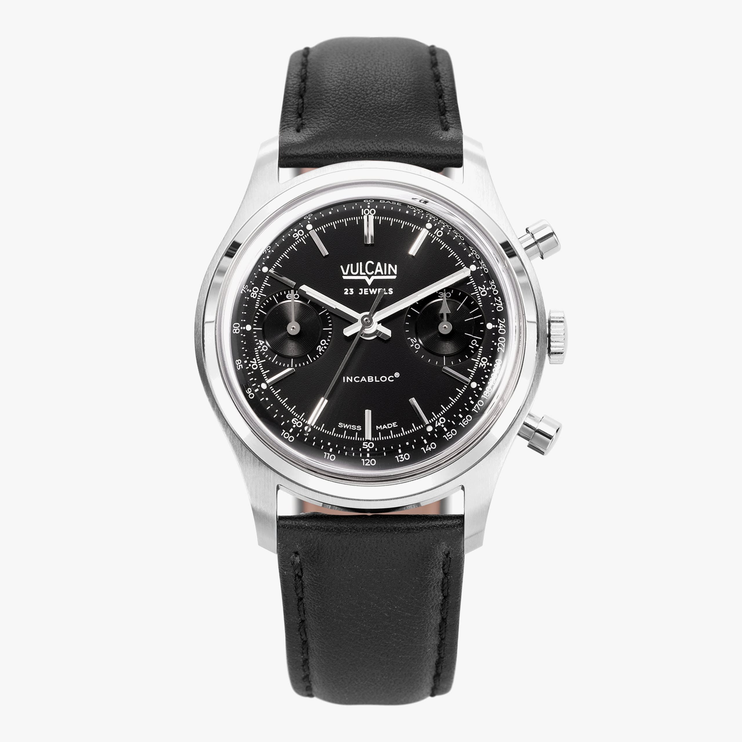 Vulcain Chronograph 70's - Black Black Plain