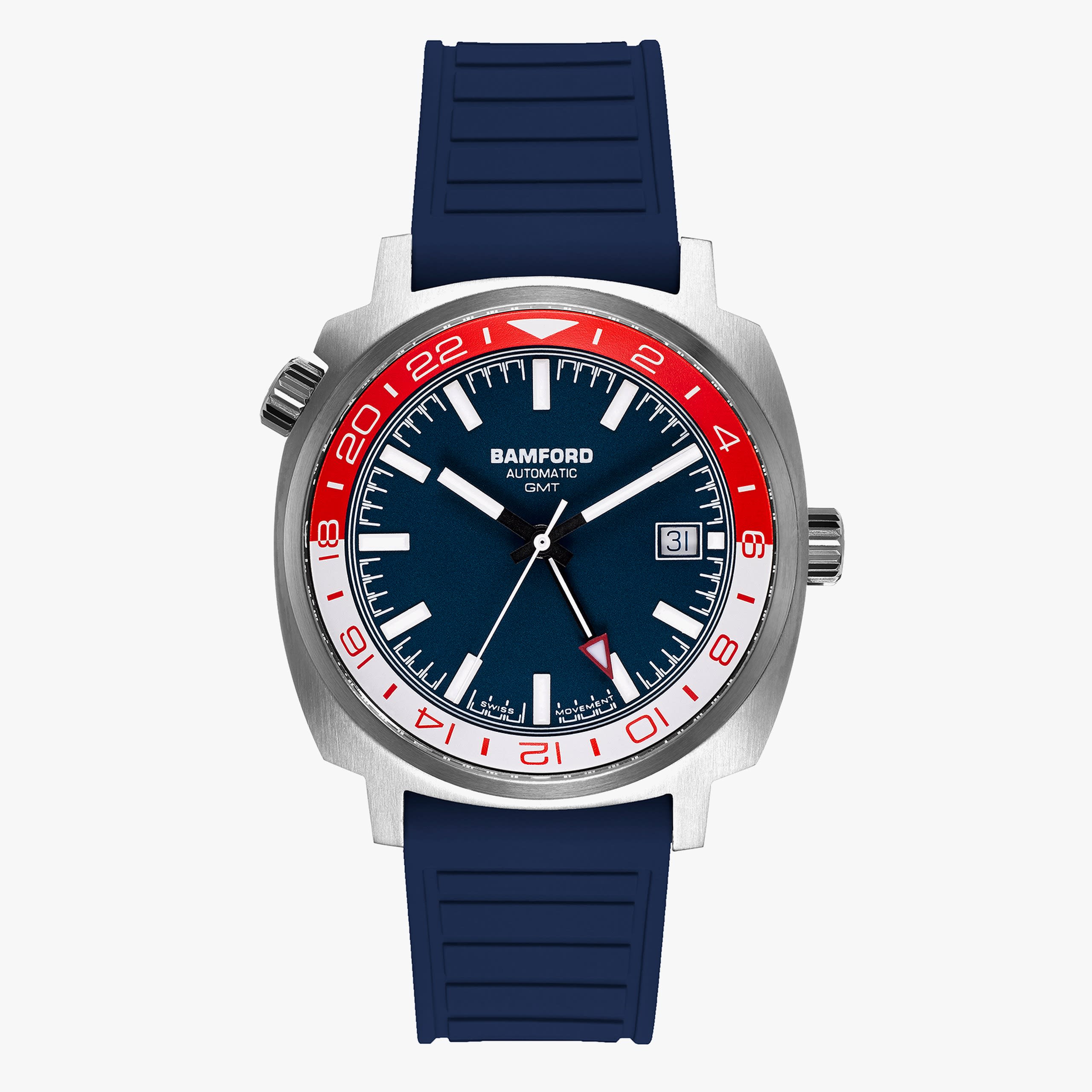 Bamford London GMT Steel - Navy/Red/White