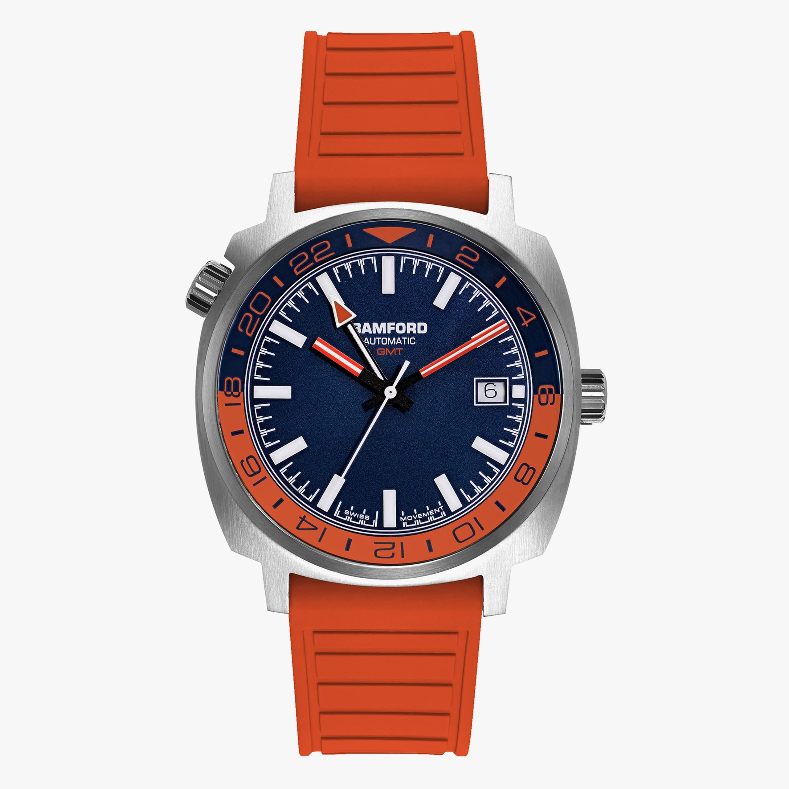 Bamford London GMT Steel - Navy/Orange