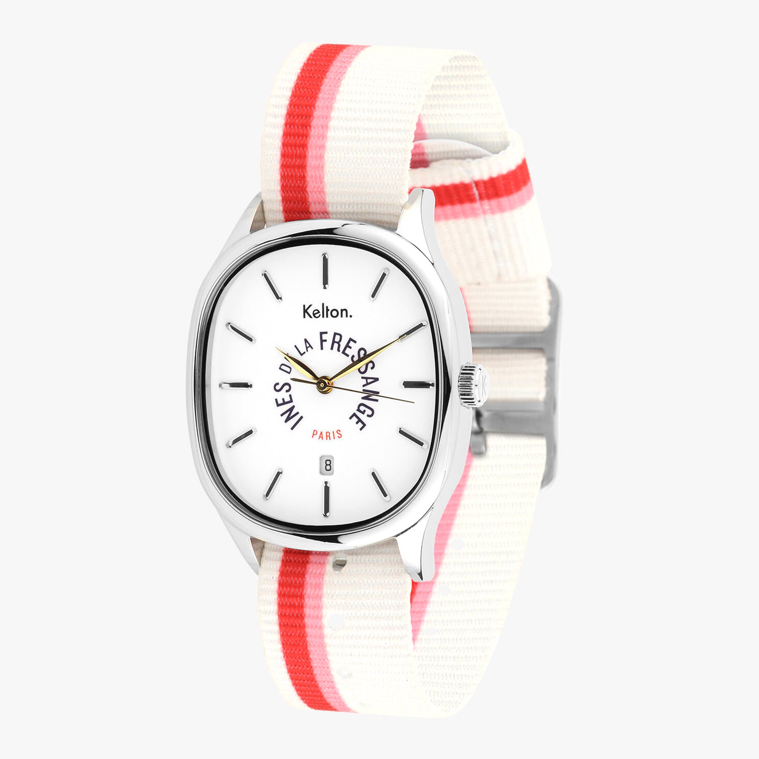 Kelton Large Watch Colorama Rose-Rouge Kelton x Ines de la Fressange Paris