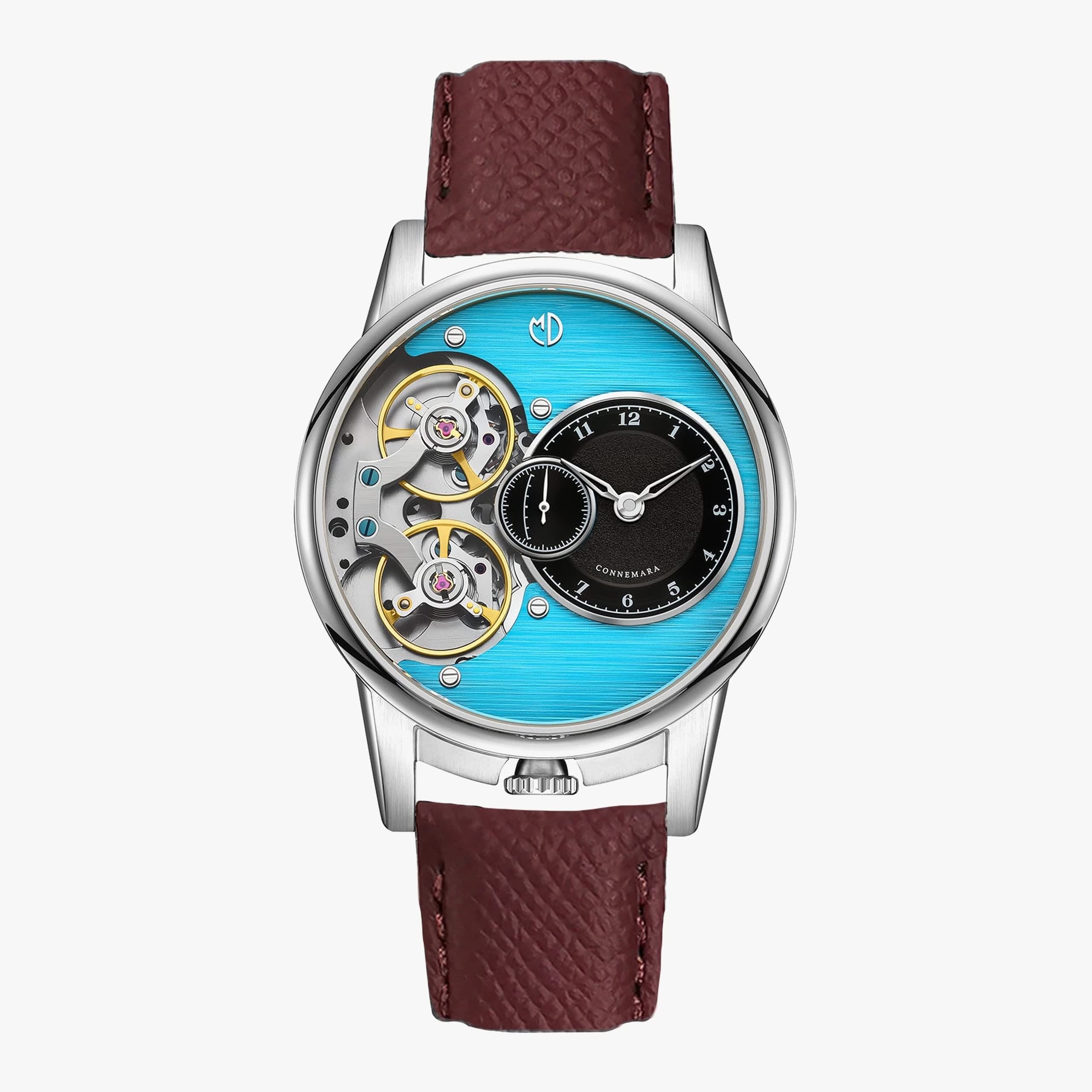Md Watches Connemara Sky Stone Rich Chestnut Dark Brown leather strap