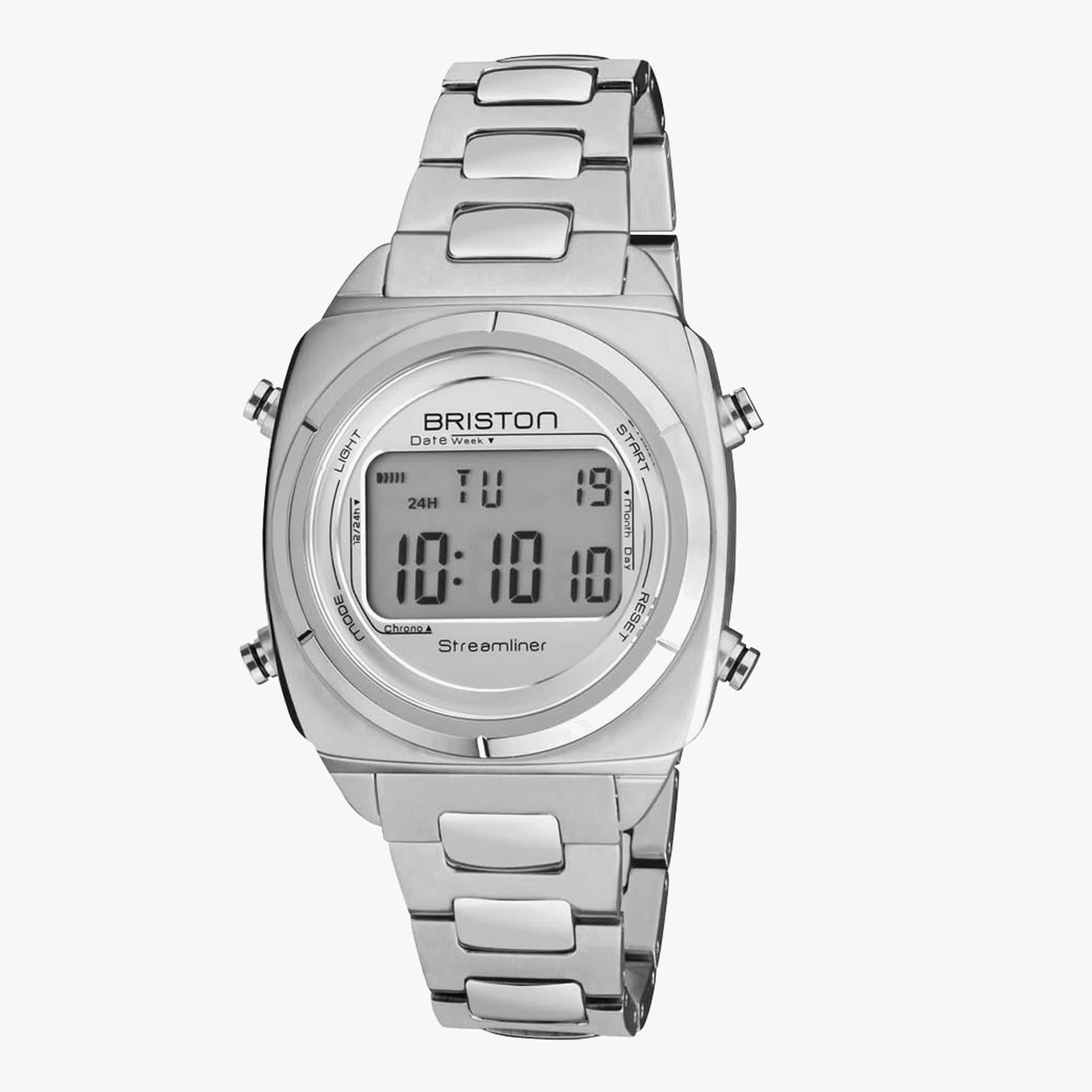 Briston Streamliner Digital Acier - Argent