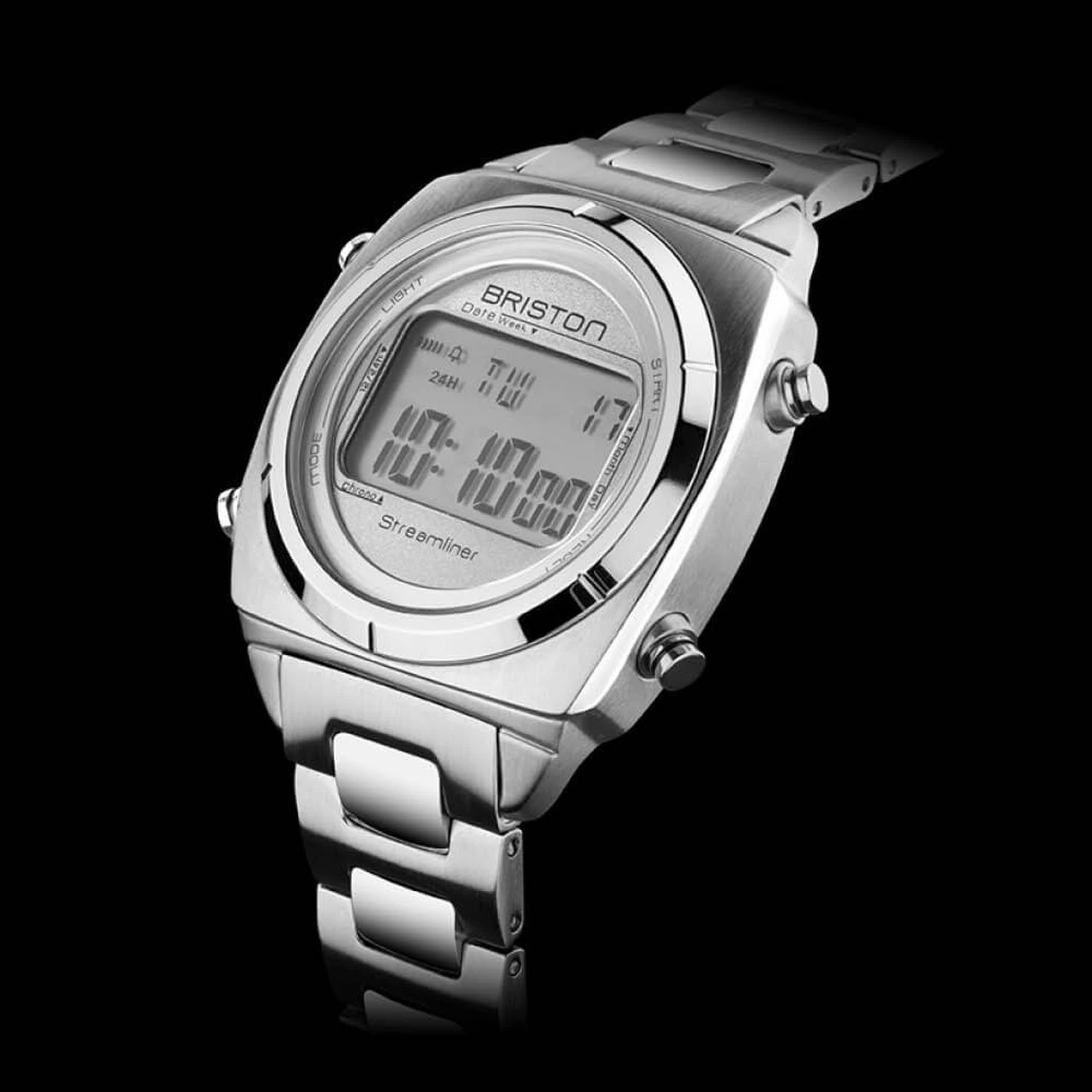 Briston Streamliner Digital Acier - Argent