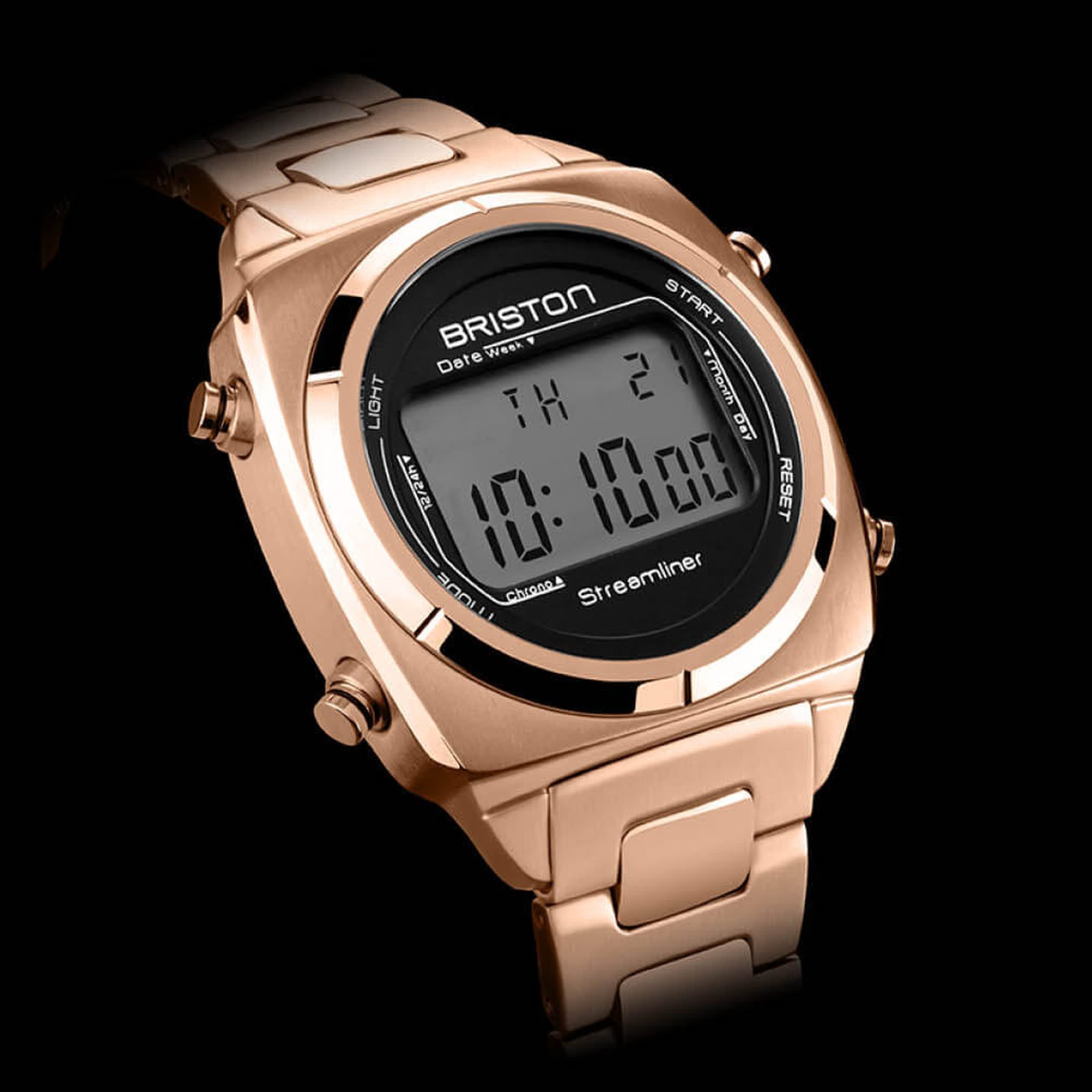 Briston Streamliner Digital Acero - Gold - Negro