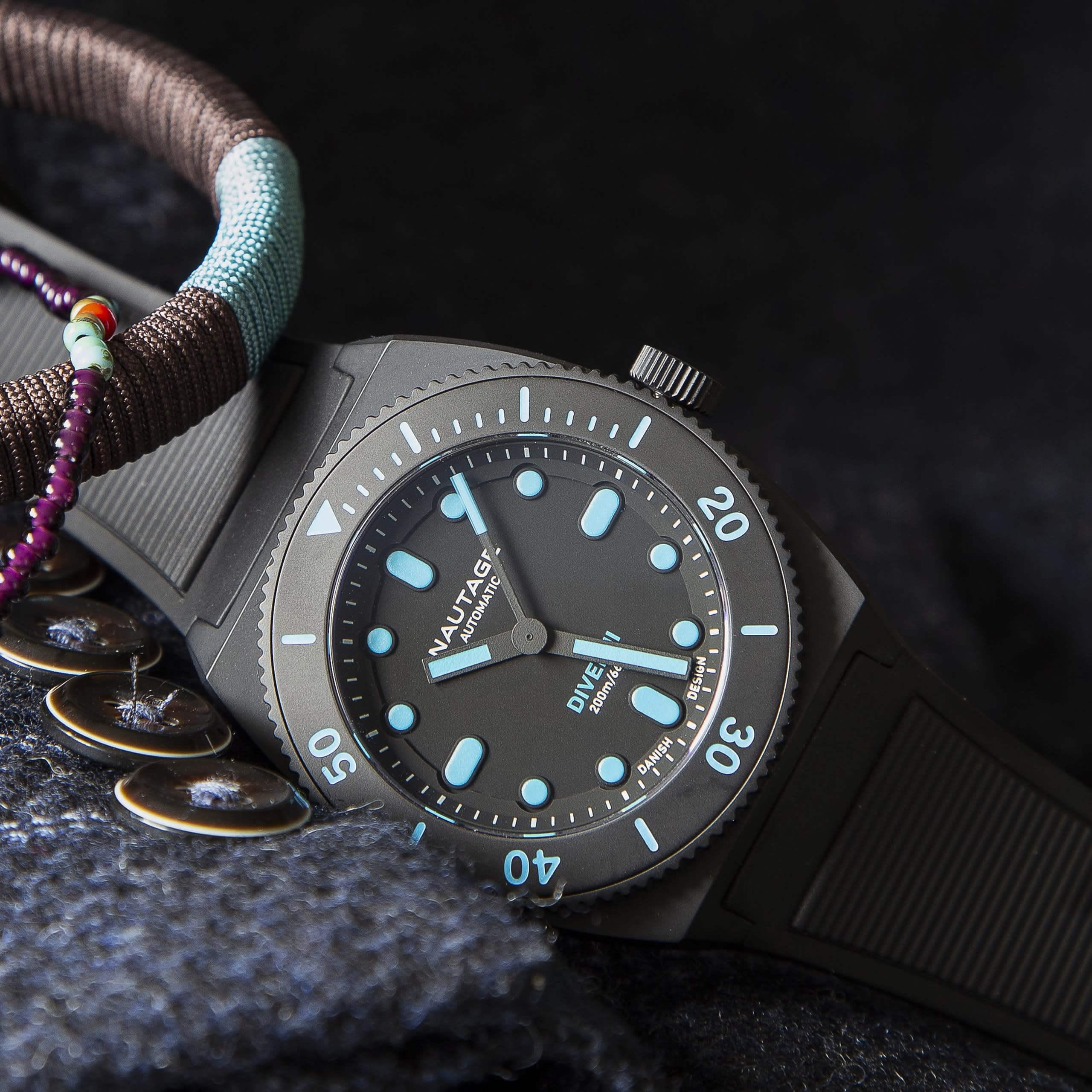 Nautage Diver II Black Blue Indices