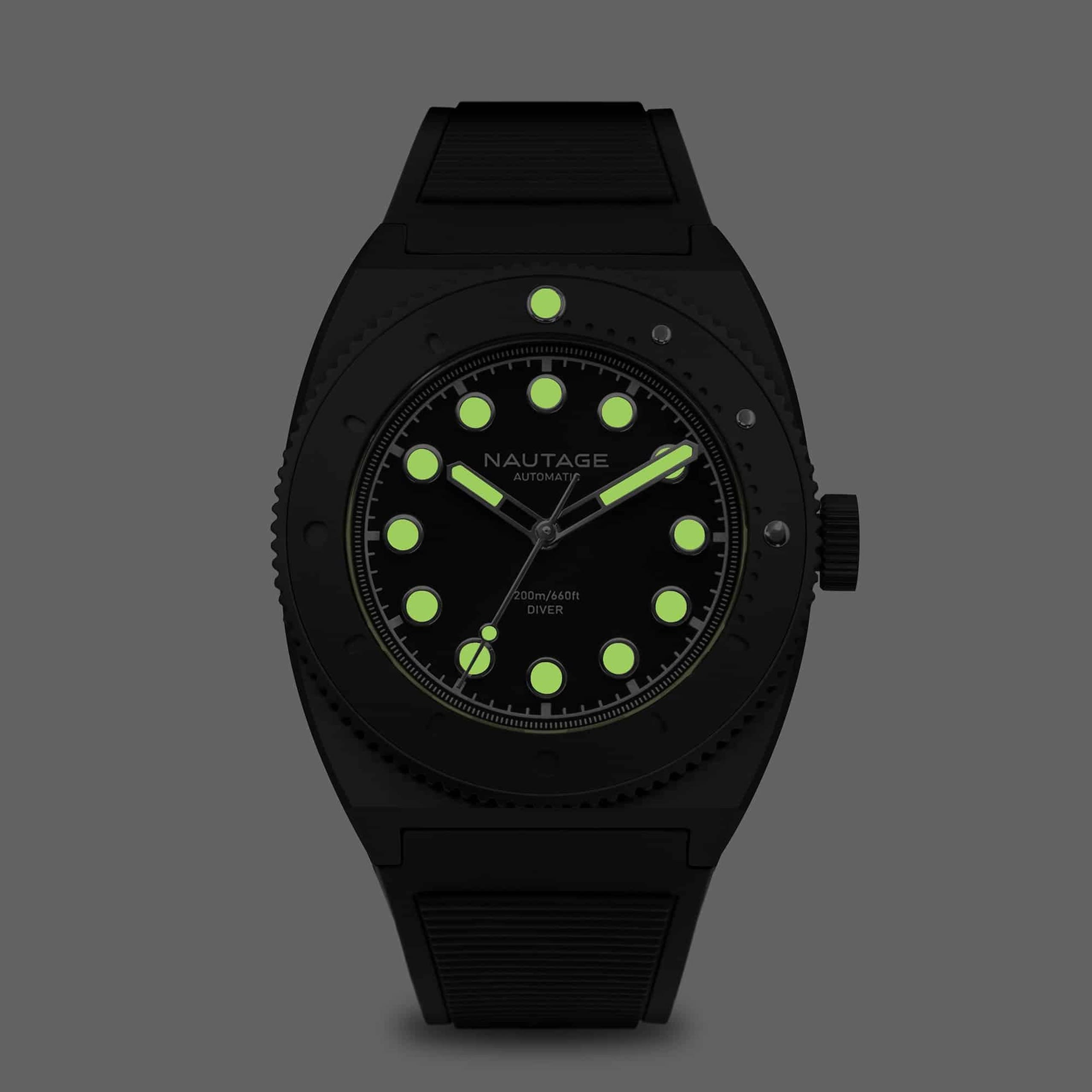 Nautage Diver Black Red Strap