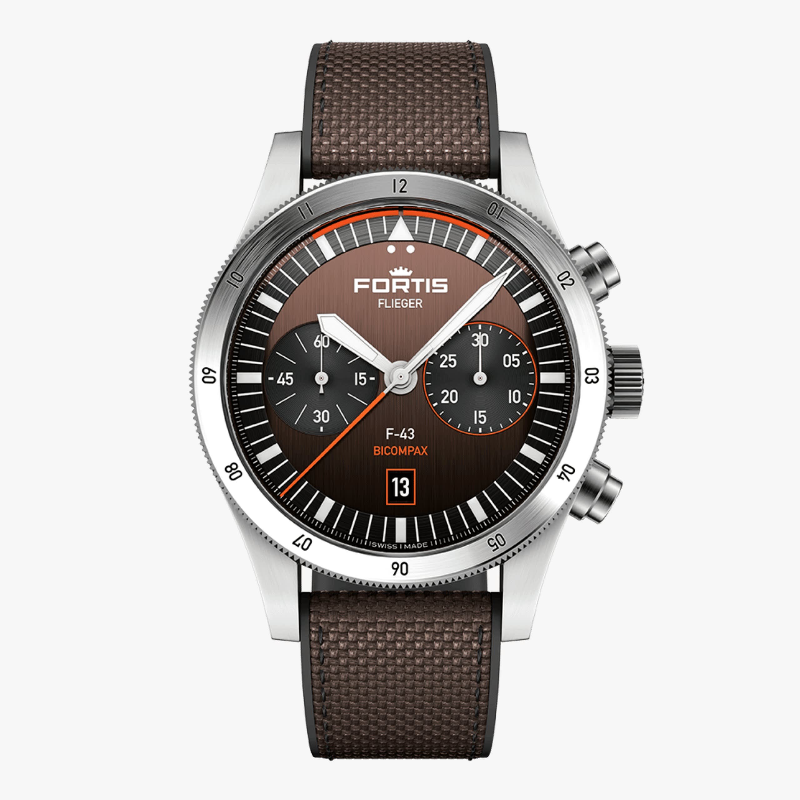 Fortis Flieger F-43 Bicompax - Fratello Capsule Edition / Cinturino ibrido