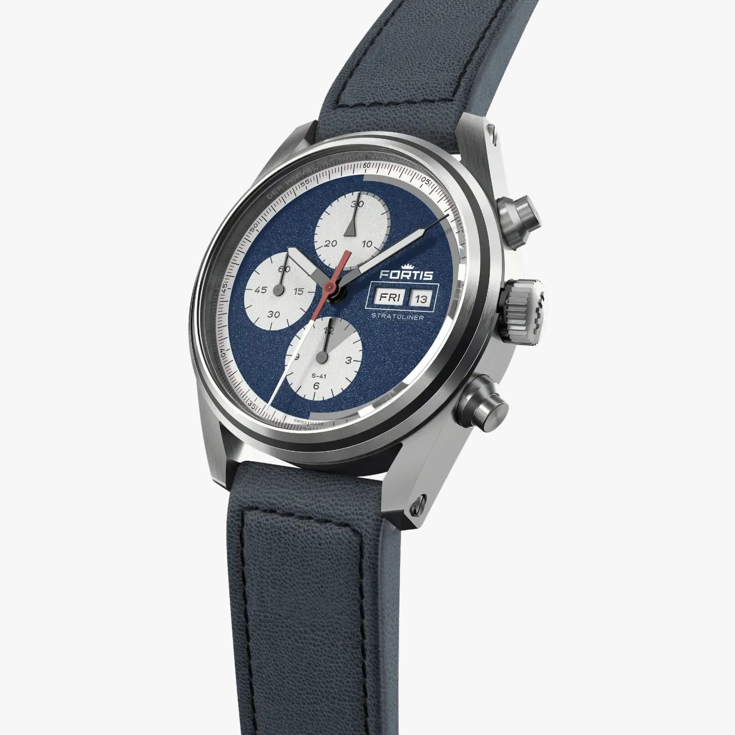 Fortis Stratoliner S-41 - Blue Japan / Aviator Strap