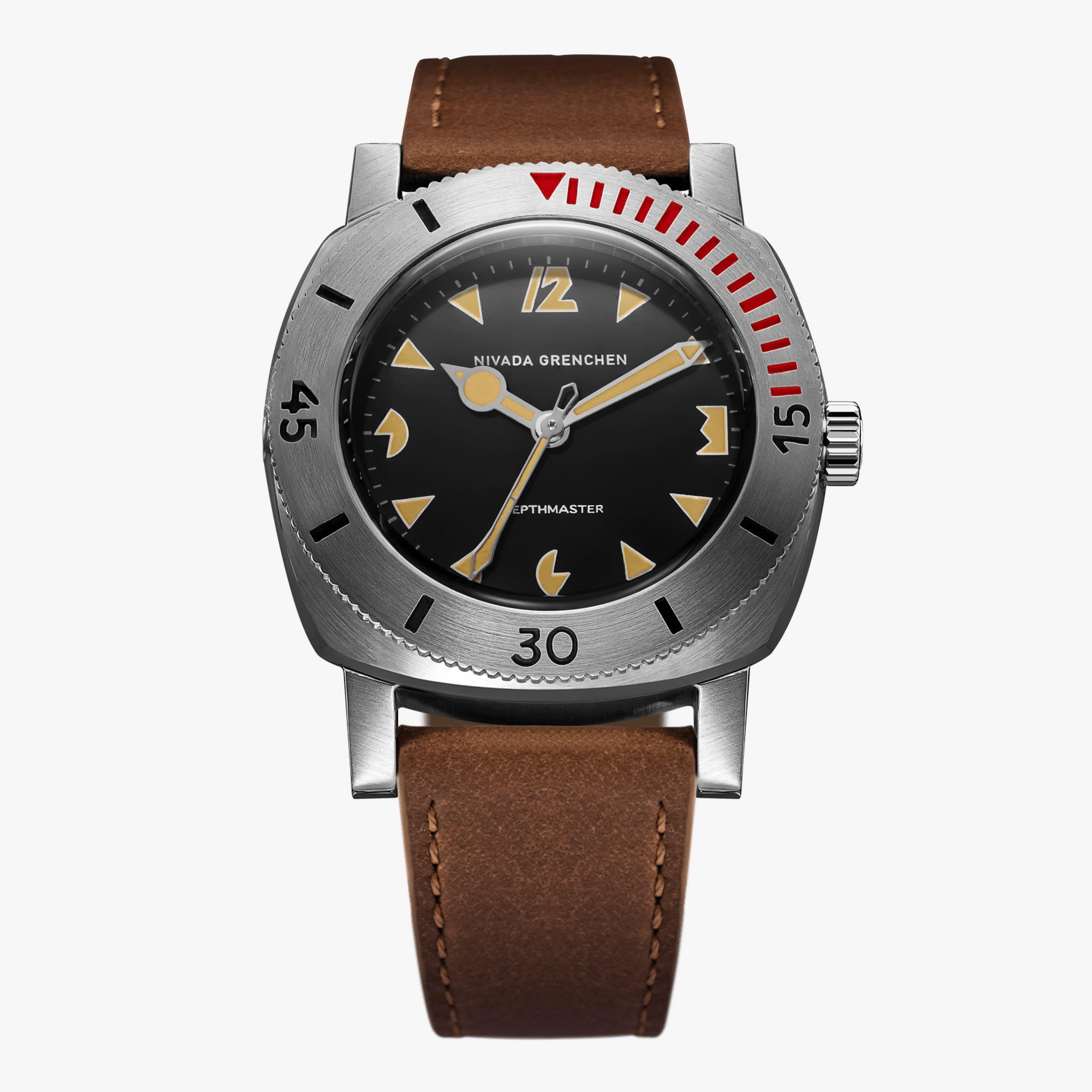Nivada Art Deco Depthmaster - 39mm - Brown Leather