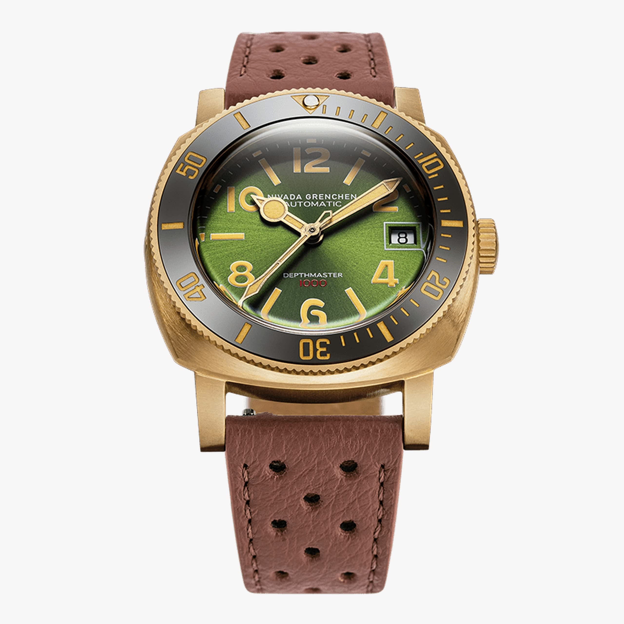 Nivada Depthmaster Bronze Green - Brown Racing Strap