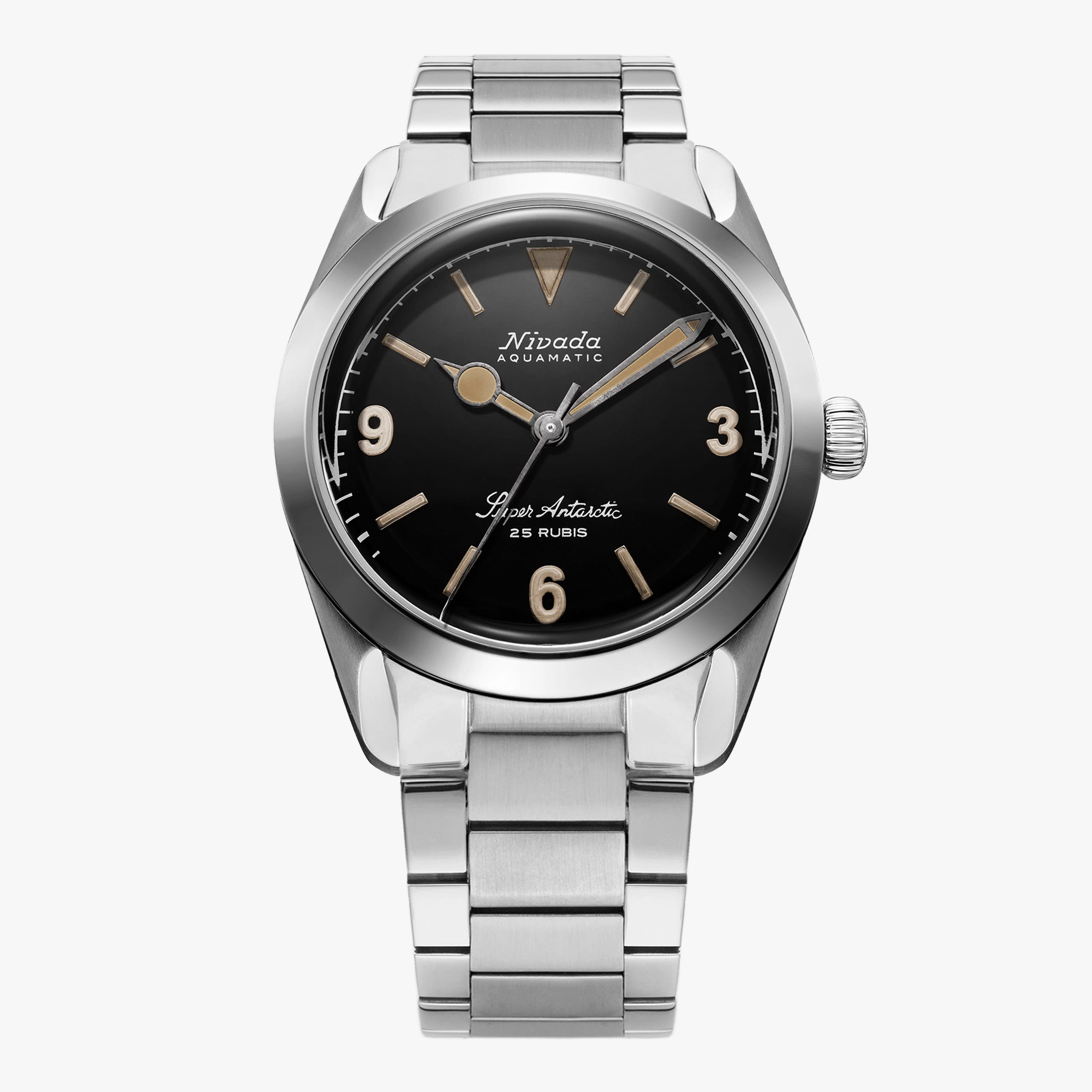 Nivada Super Antarctic 3.6.9 BLACK- 38mm - Bracelet Flat Link
