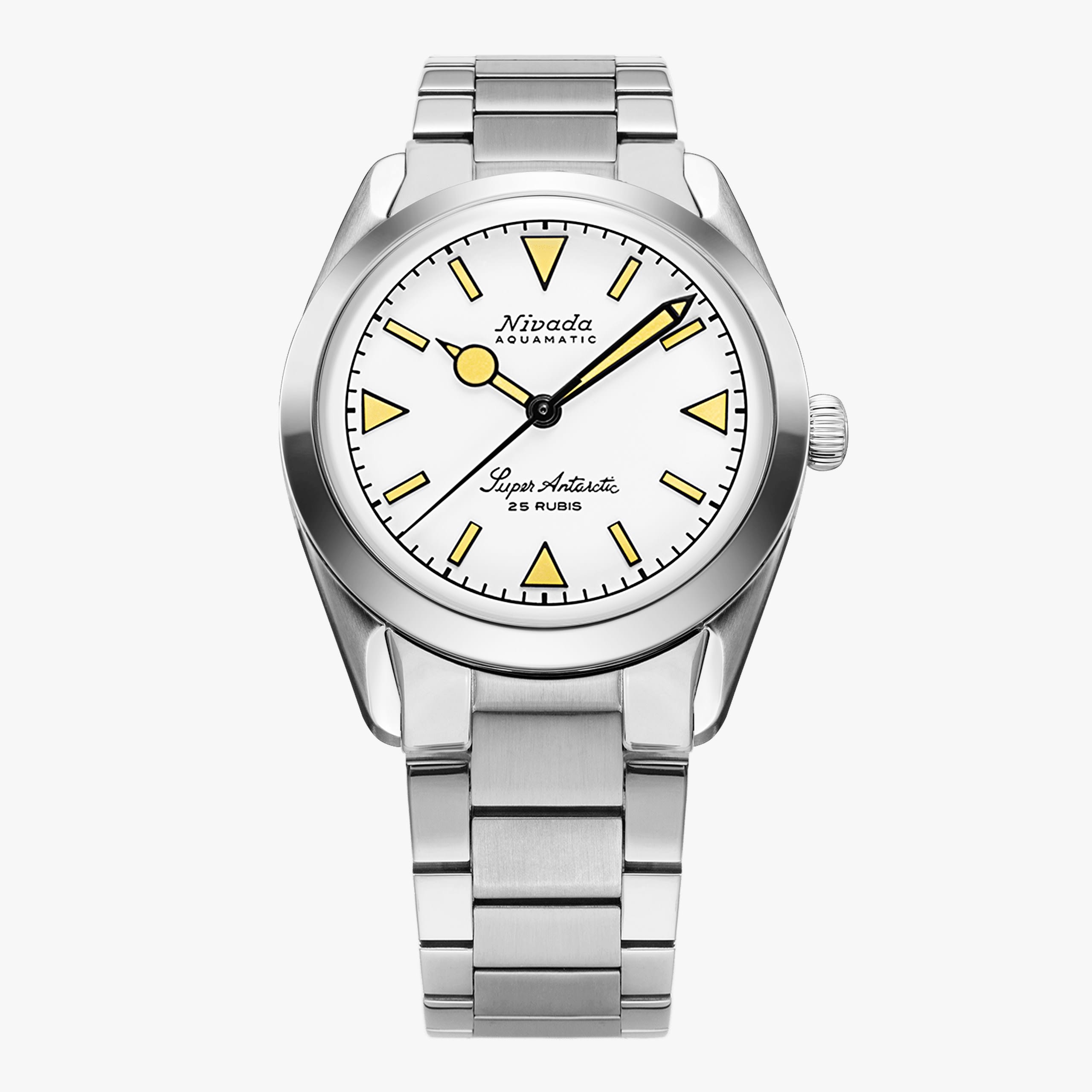 Nivada Super Antarctic White - Beige Luminova - Bracelet Flat Link
