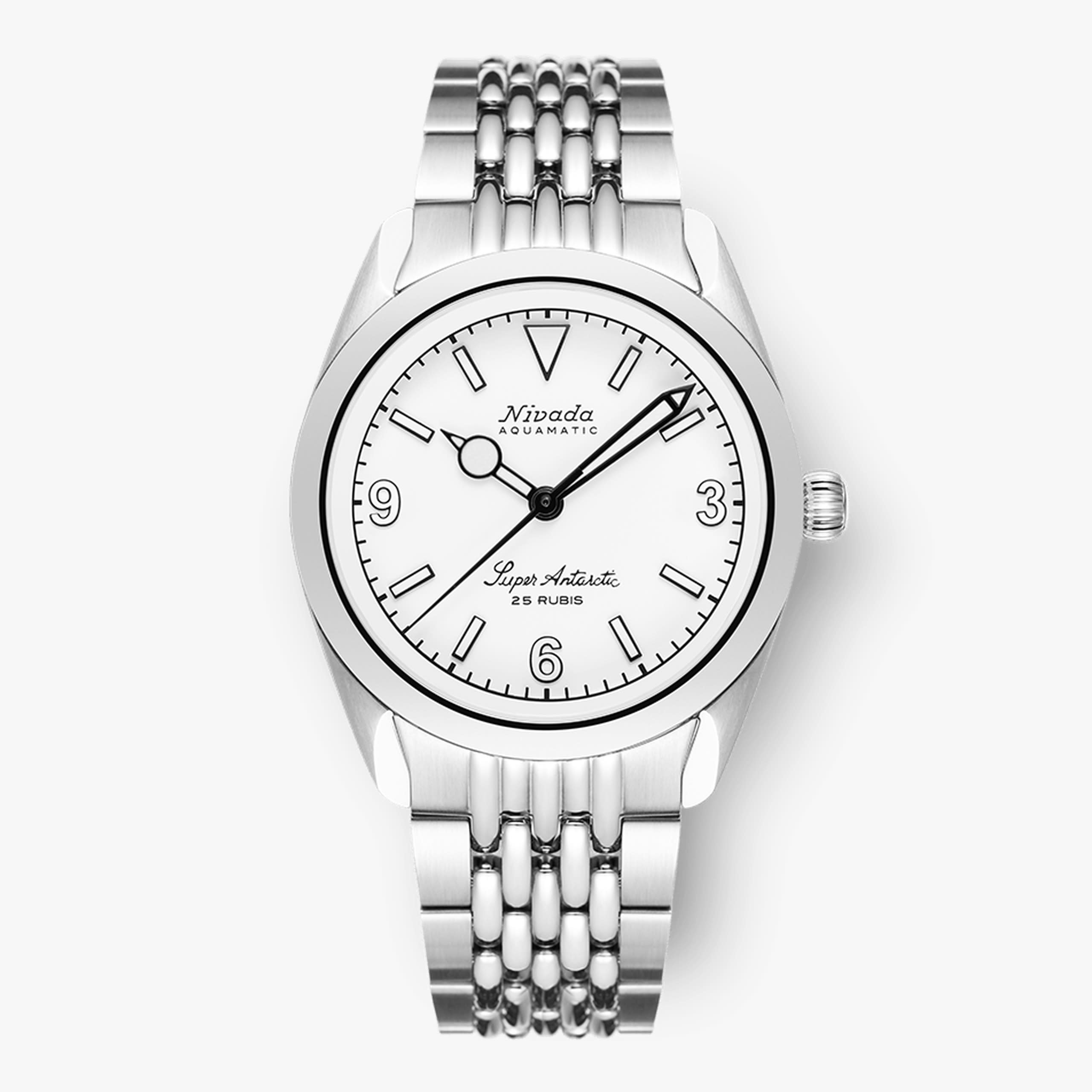 Nivada Super Antarctic White 3.6.9 - White Luminova - 38mm - Beads of rice