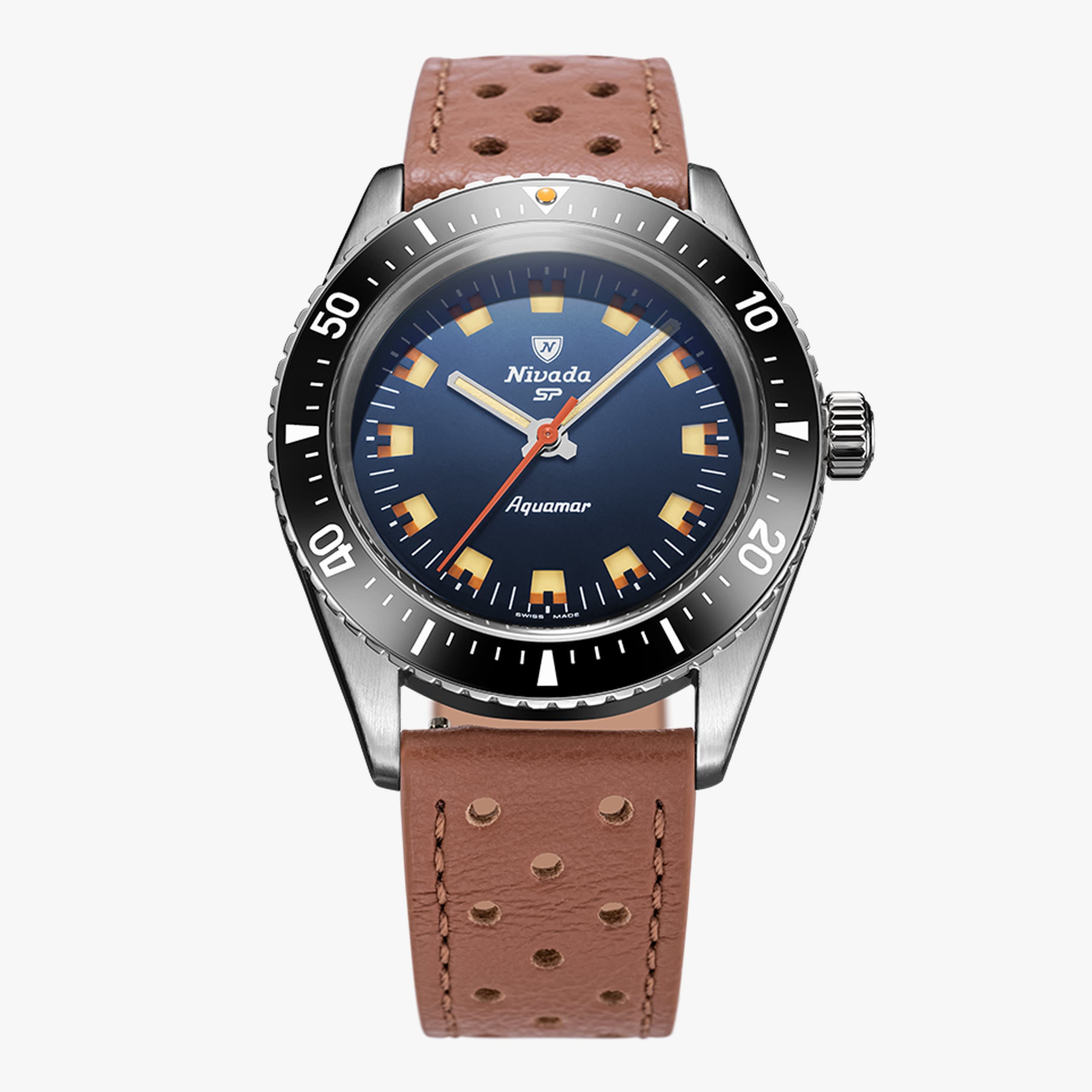 Nivada Aquamar Blue - Brown Racing Strap