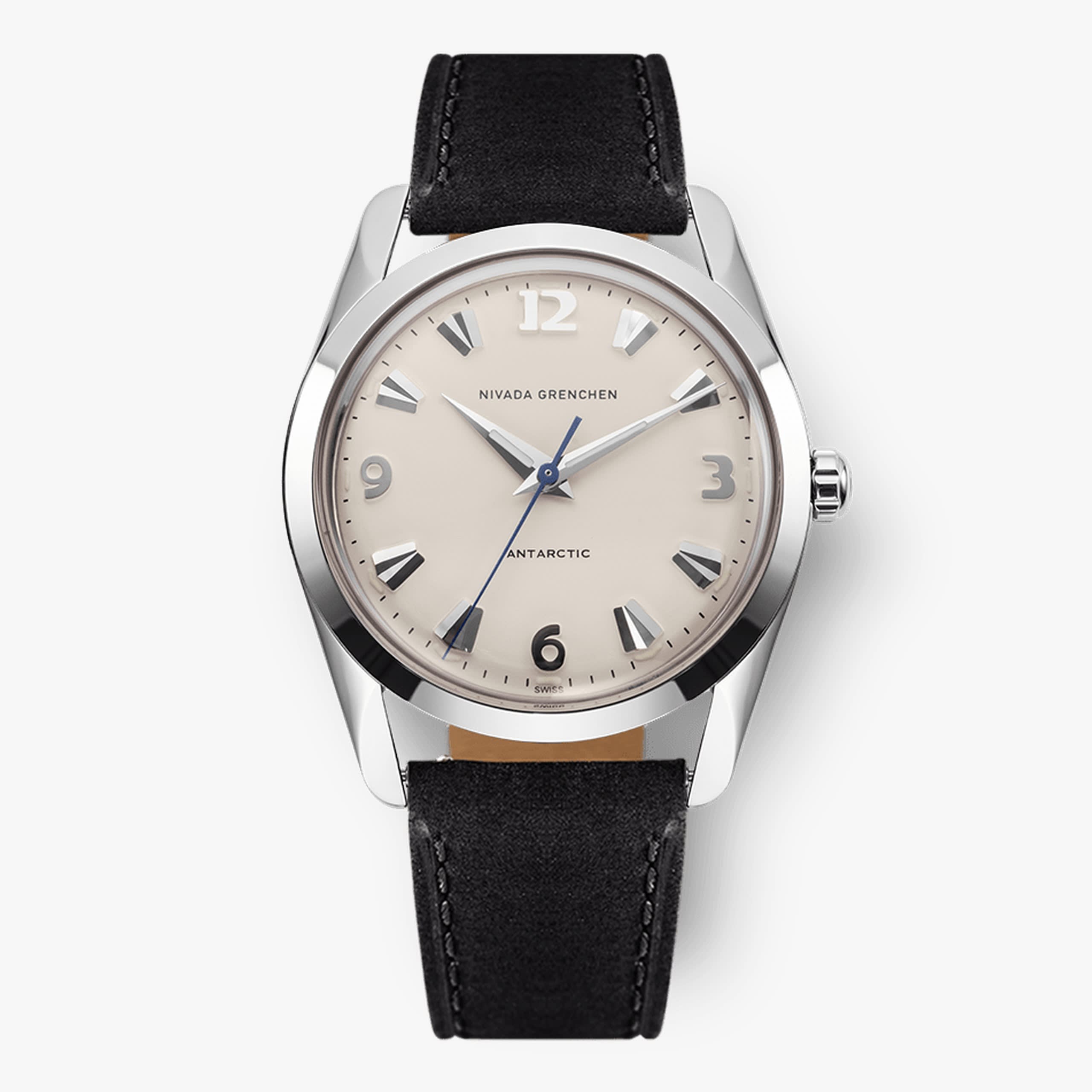 Nivada Antarctic Eggshell White Luminova - 35mm - Black Leather