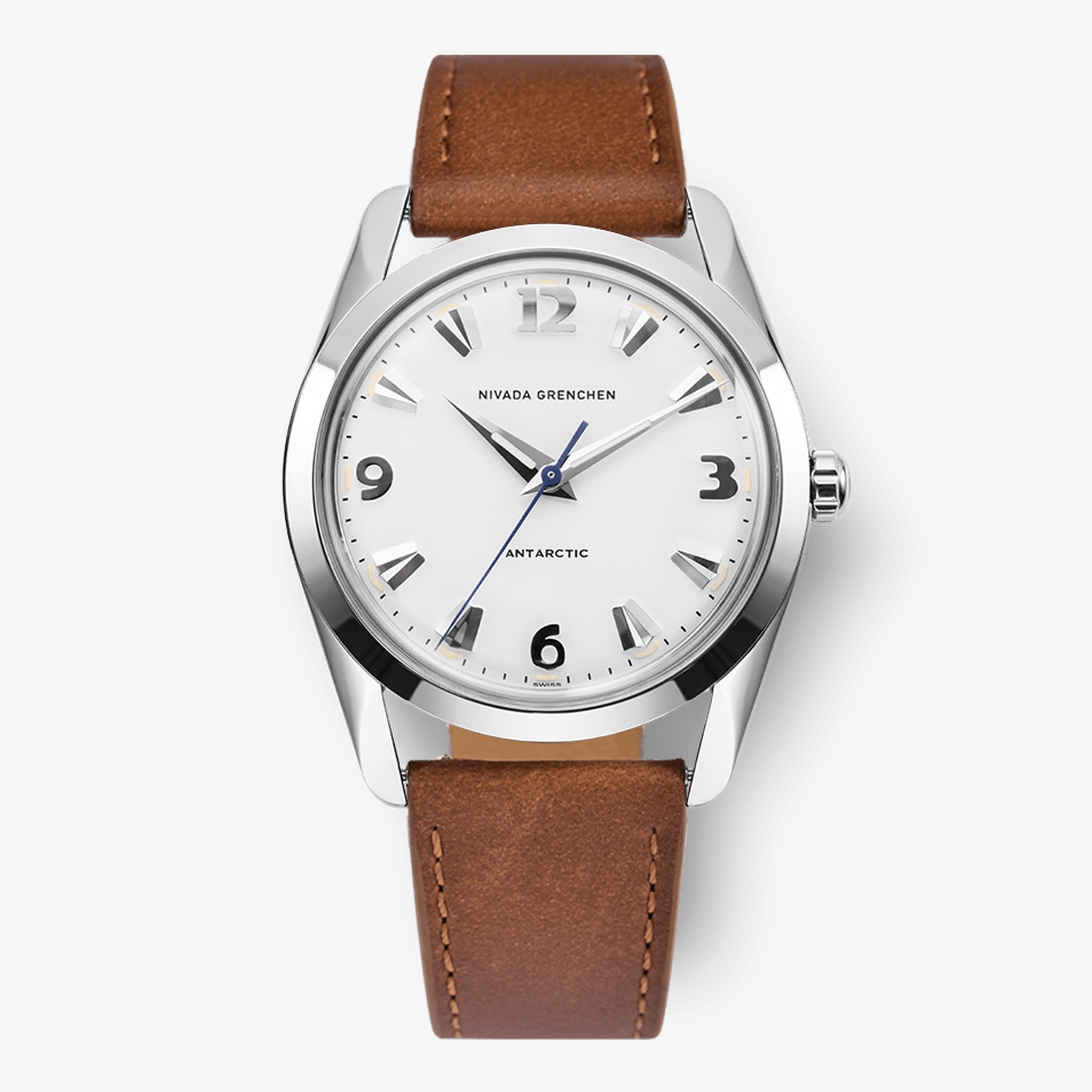 Nivada Antarctic White Luminova - 35mm - Brown Leather