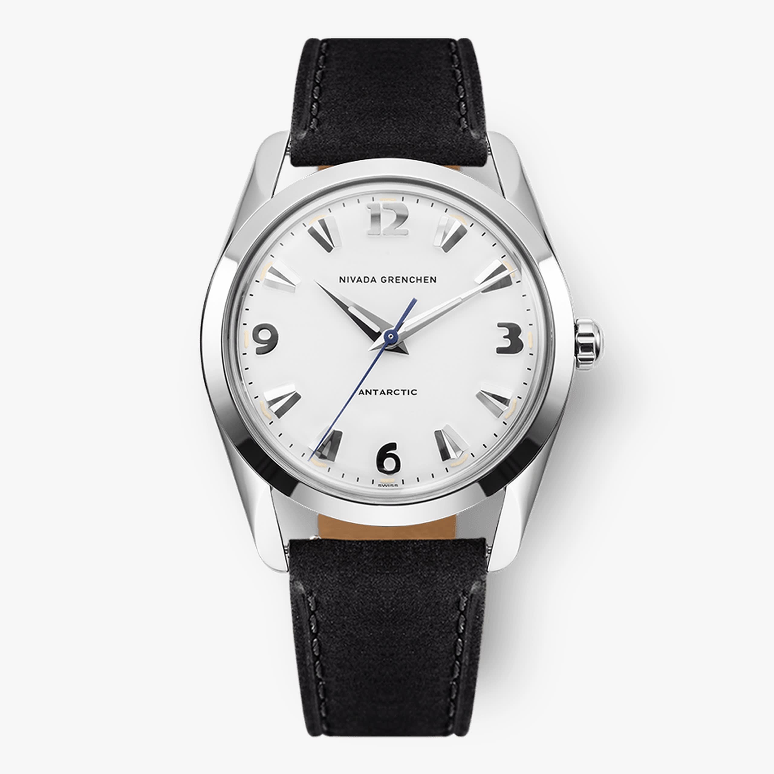 Nivada Antarctic White Luminova - 35mm - Black Leather