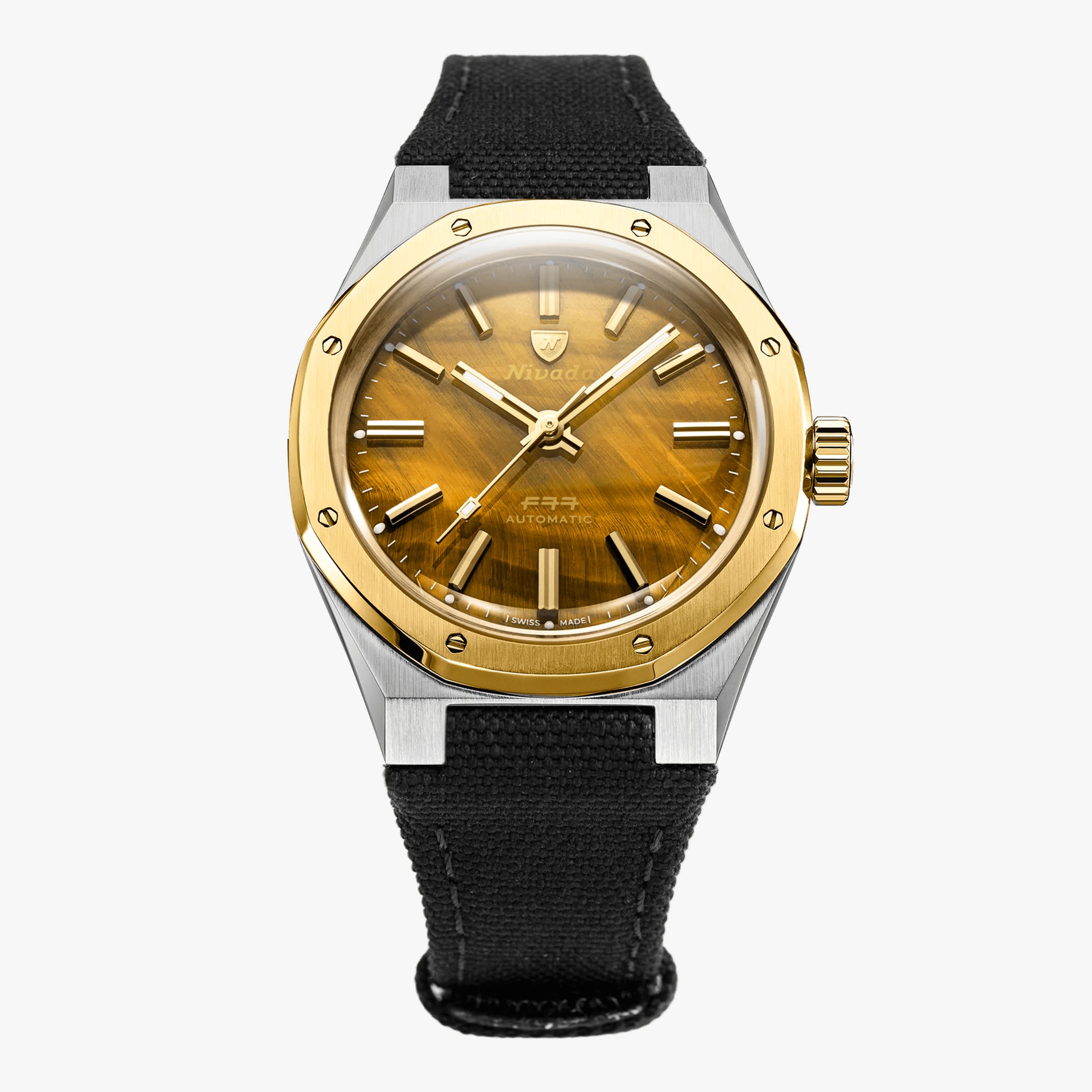 Nivada F77 Sst Tiger Eye Bicolor MK1 - 37mm - Canvas Velcro Strap