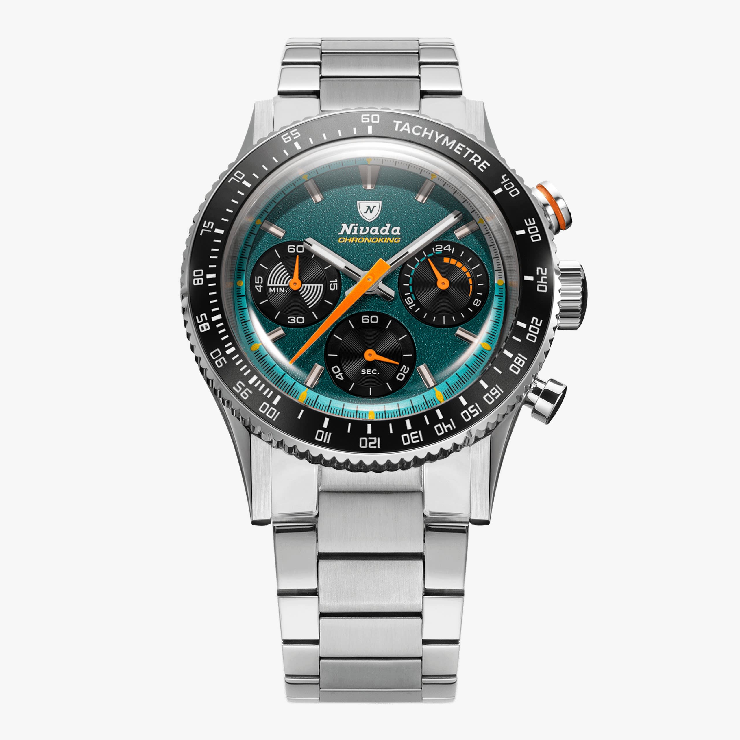 Nivada Chronoking Mecaquartz Racing Green - Bracelet Flat Link