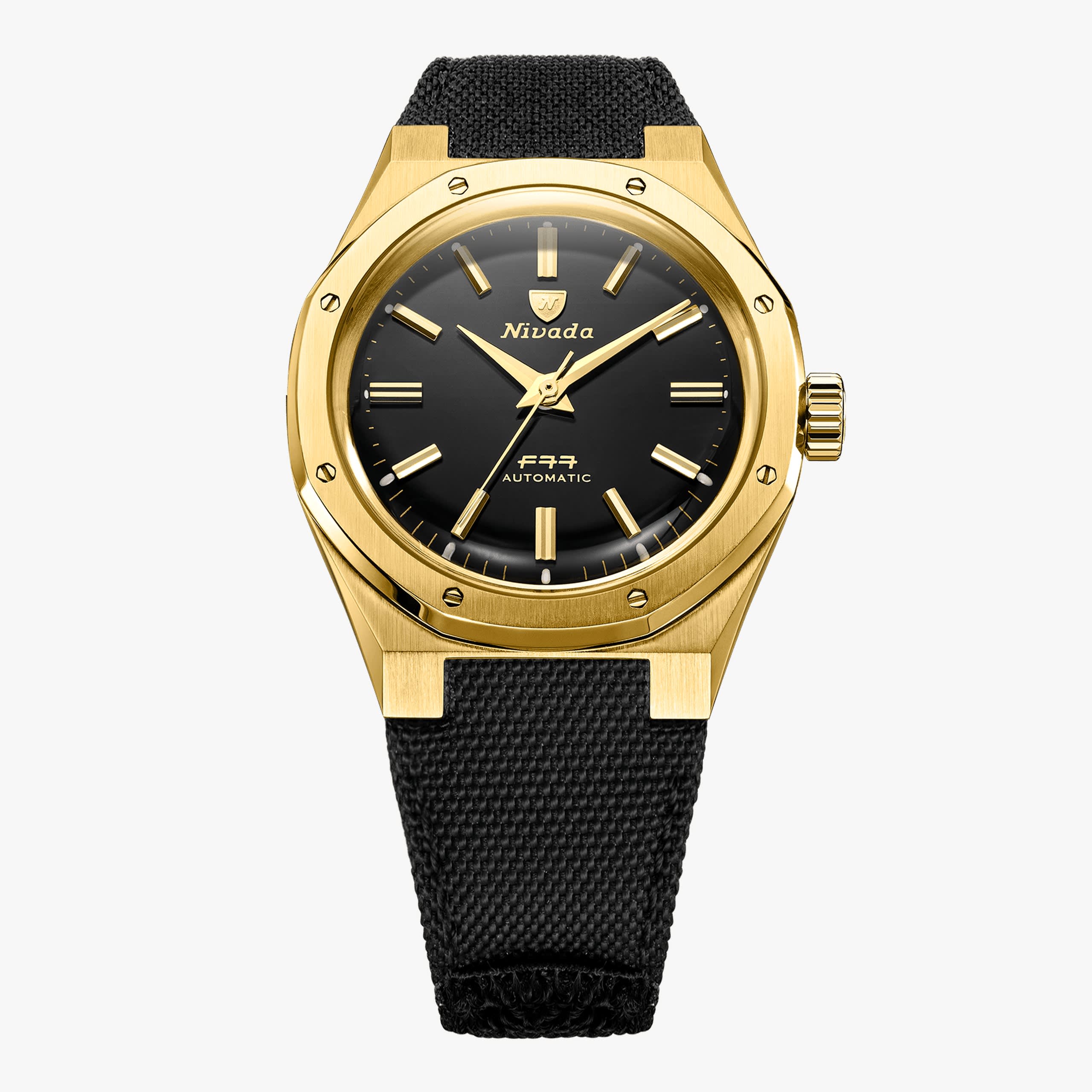 Nivada F77 Gold MK2 - 38mm - Canvas Velcro Strap