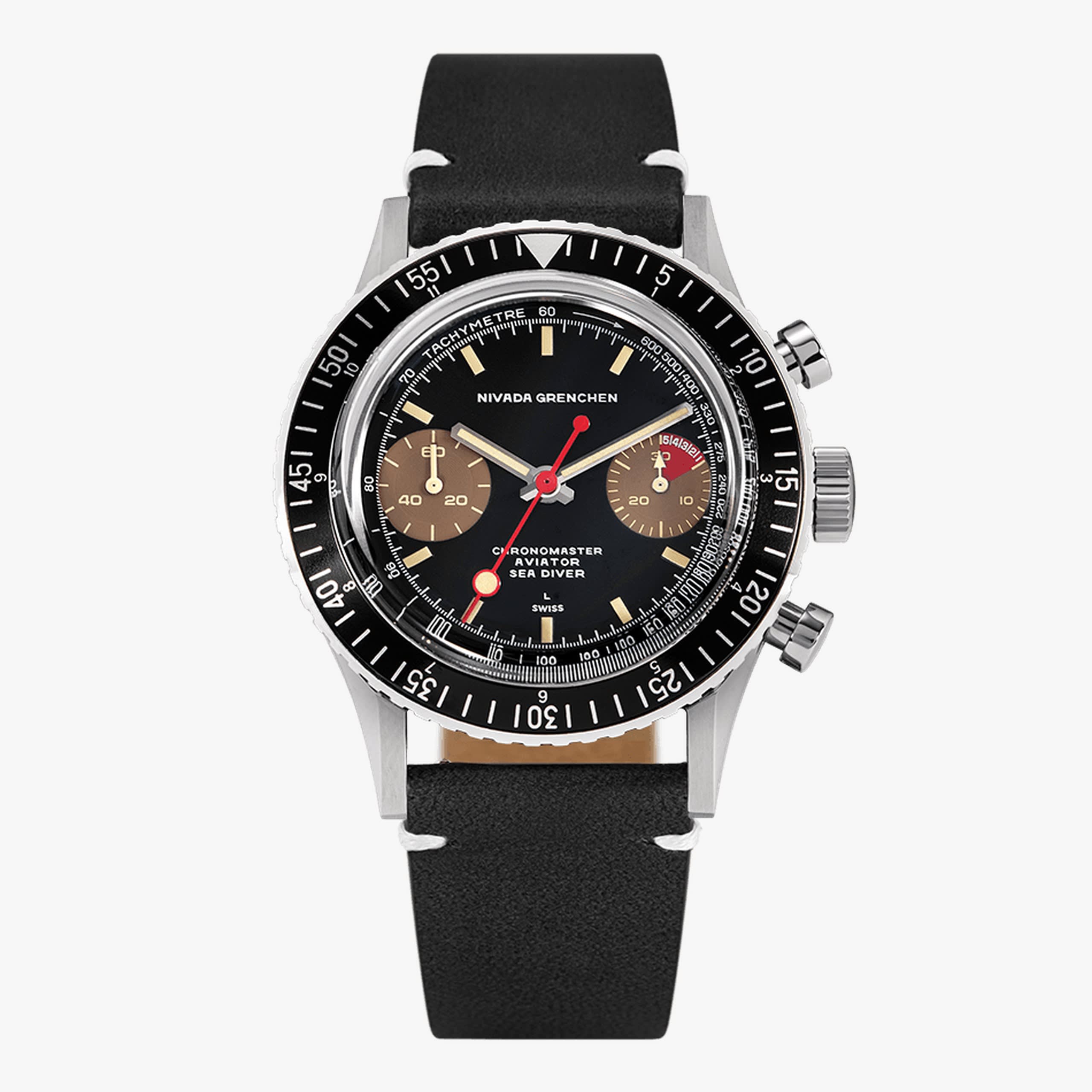 Nivada Lollipop Honey INTER.BEZEL - Manual - Black Leather White Stitching