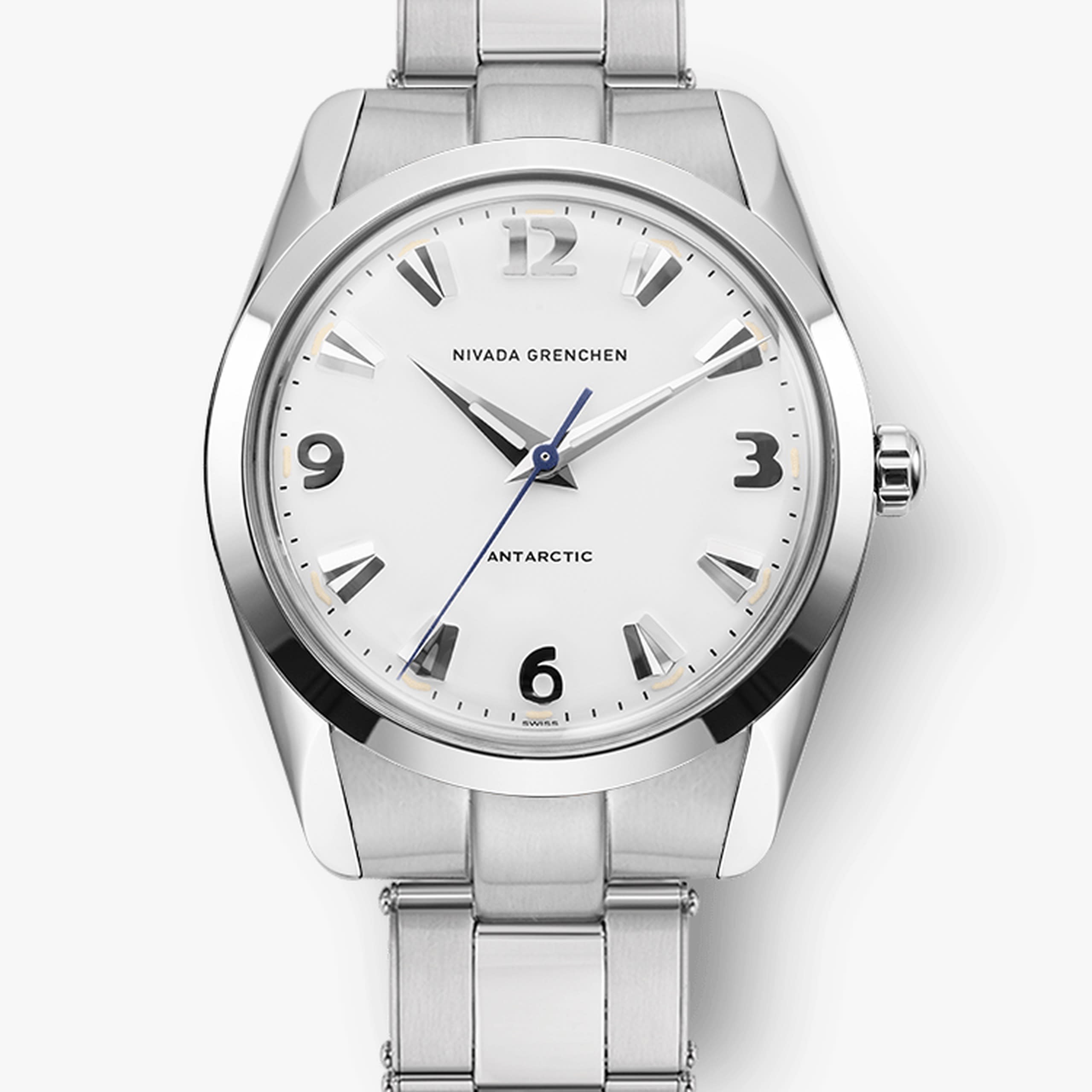 Nivada Antarctic White Luminova - 35mm - Brown Racing strap