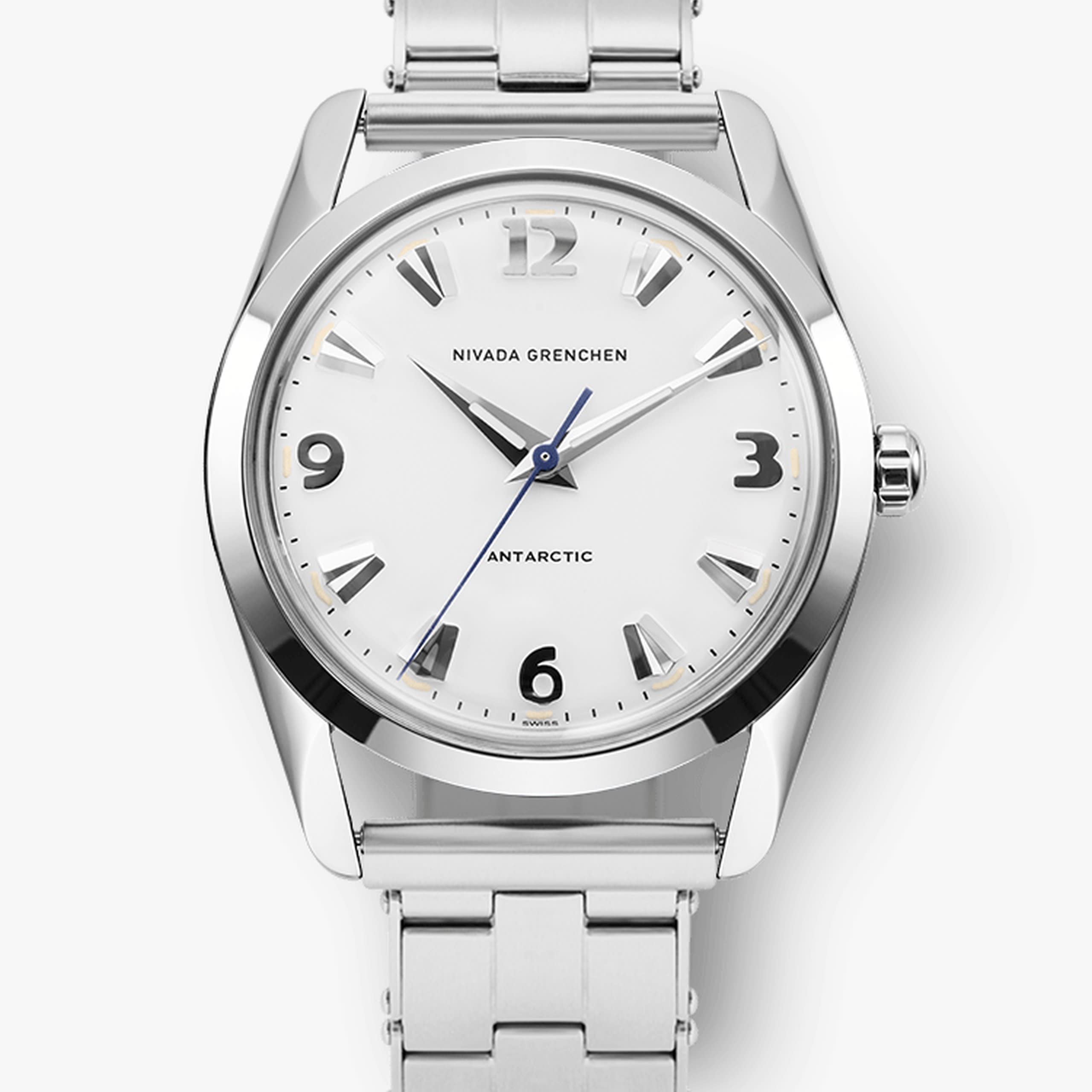 Nivada Antarctic White Luminova - 35mm - Brown Racing strap