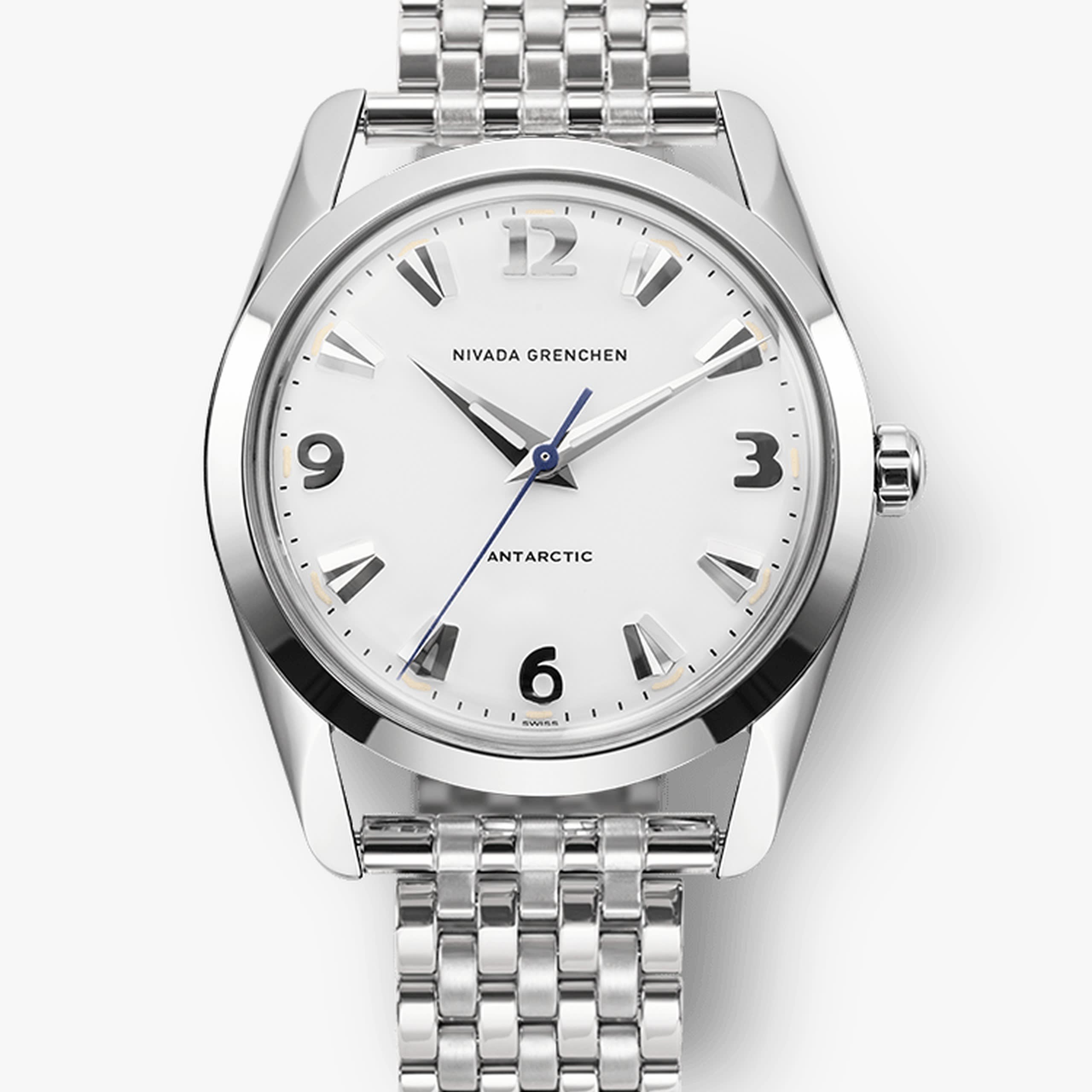 Nivada Antarctic White Luminova - 35mm - Brown Racing strap