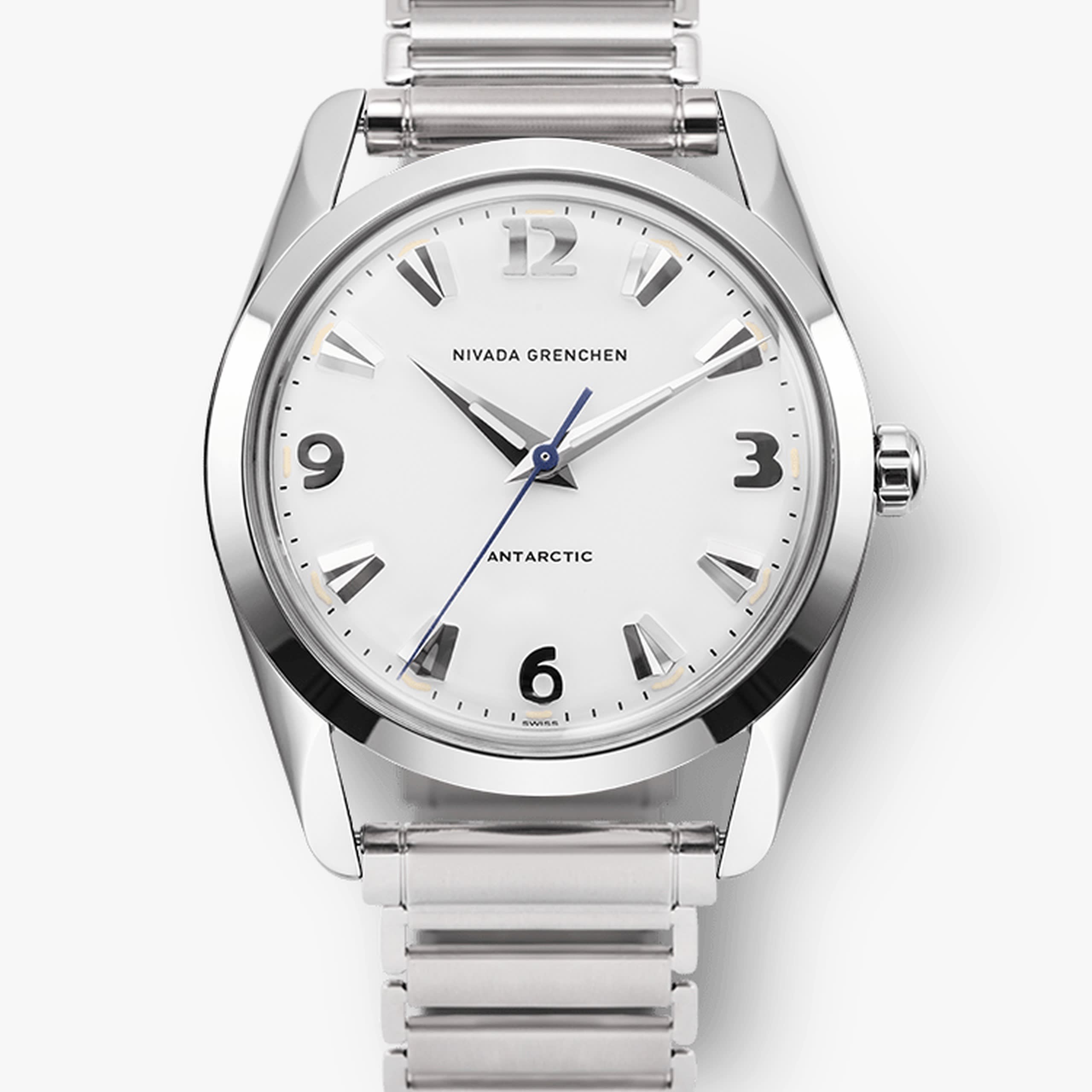 Nivada Antarctic White Luminova - 35mm - Brown Racing strap