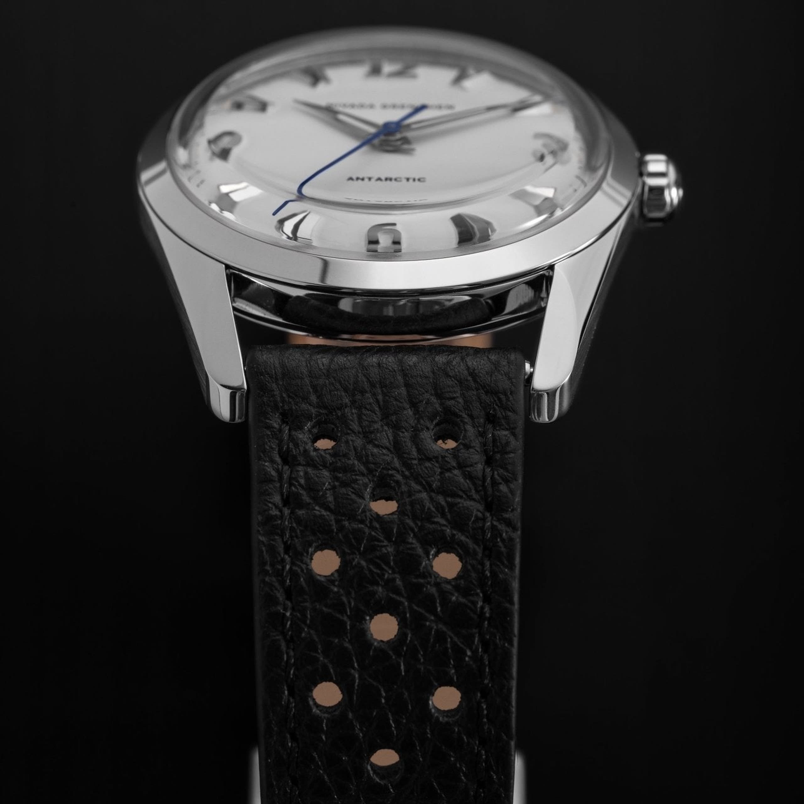 Nivada Antarctic White Luminova - 35mm - Brown Racing strap