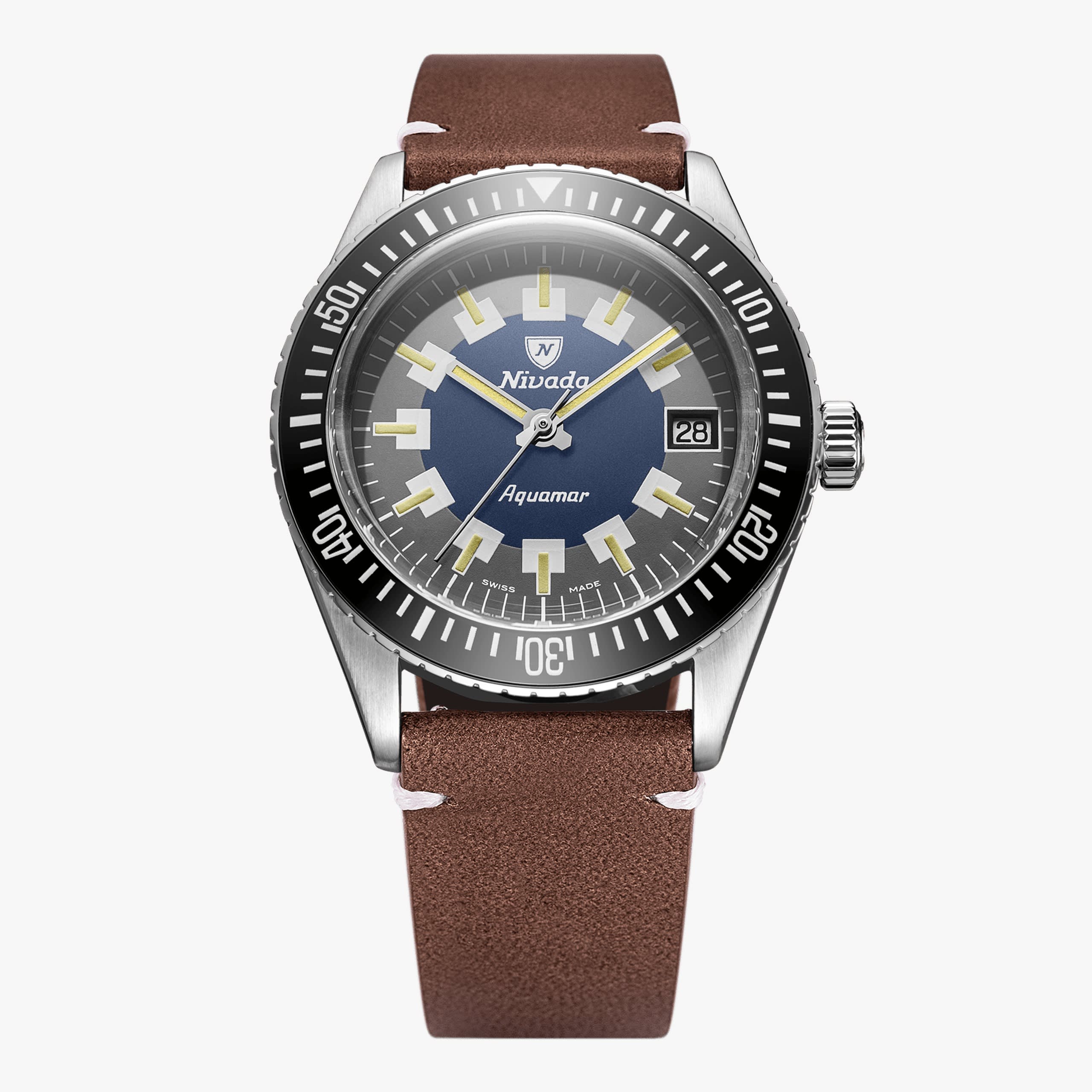 Nivada Aquamar Vintage - Brown Leather White Stitching