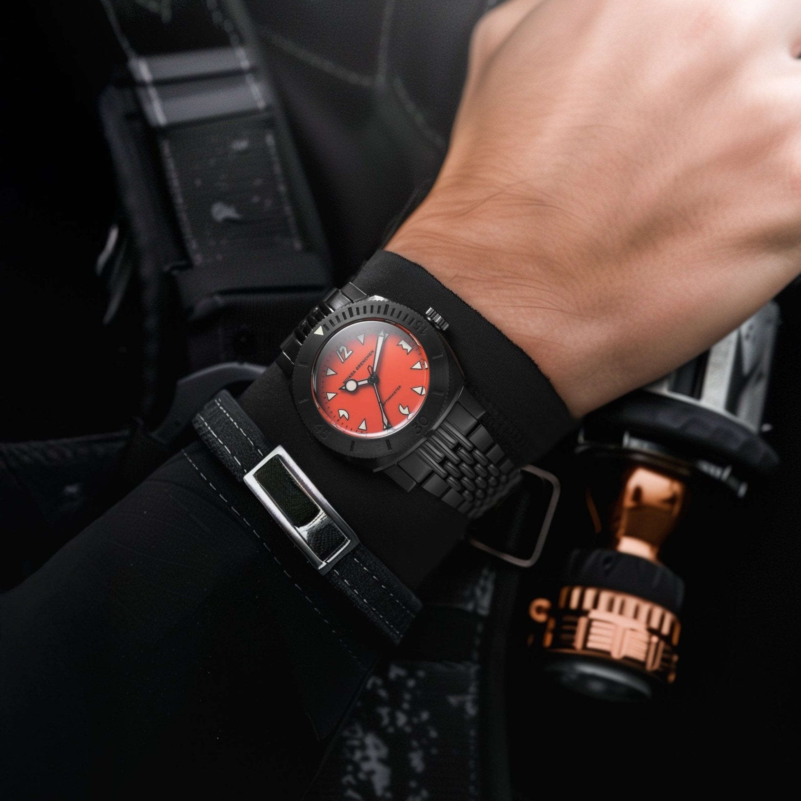 Nivada Depthmaster Black Pumpkin - Black Rubber
