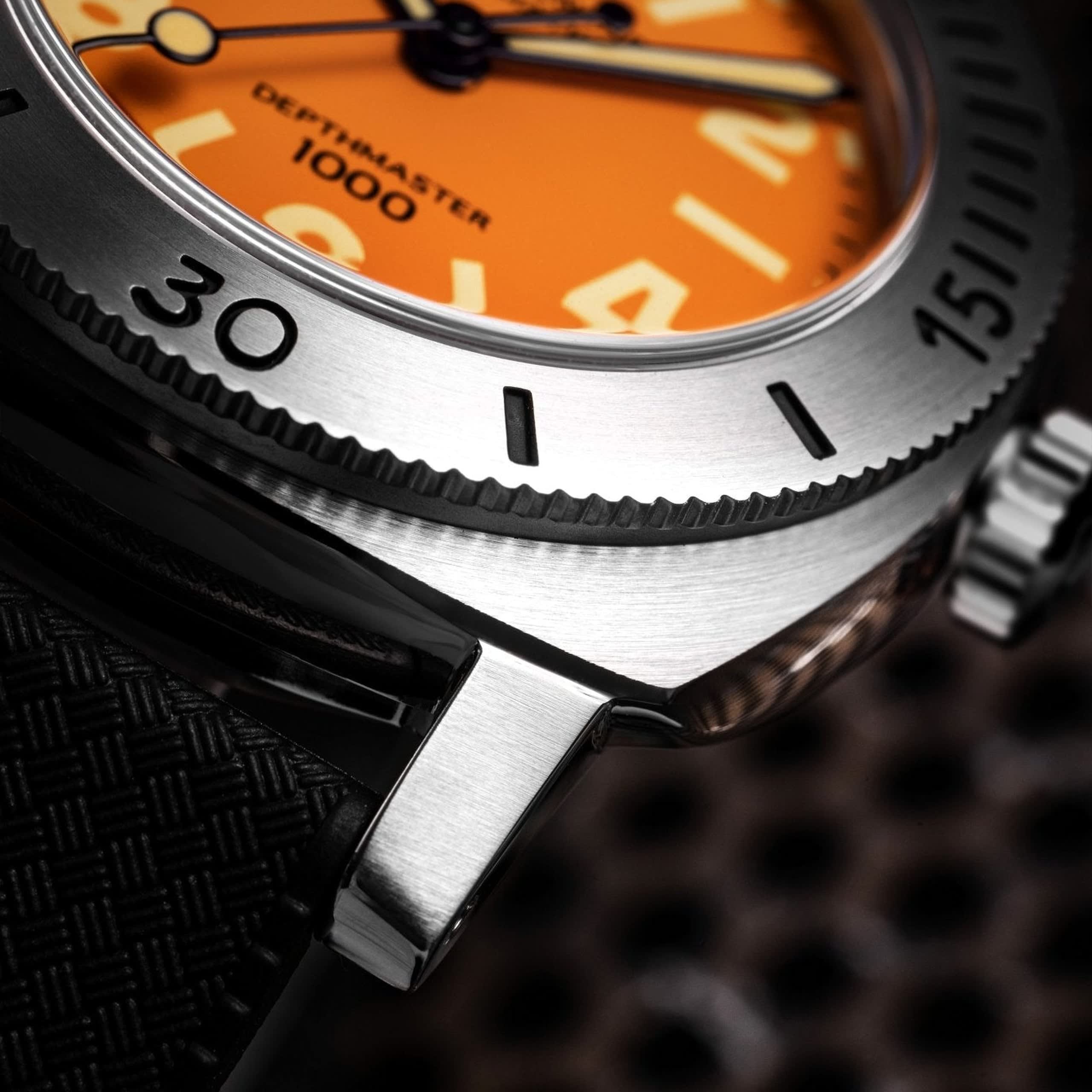 Nivada Orange Depthmaster - Black Leather