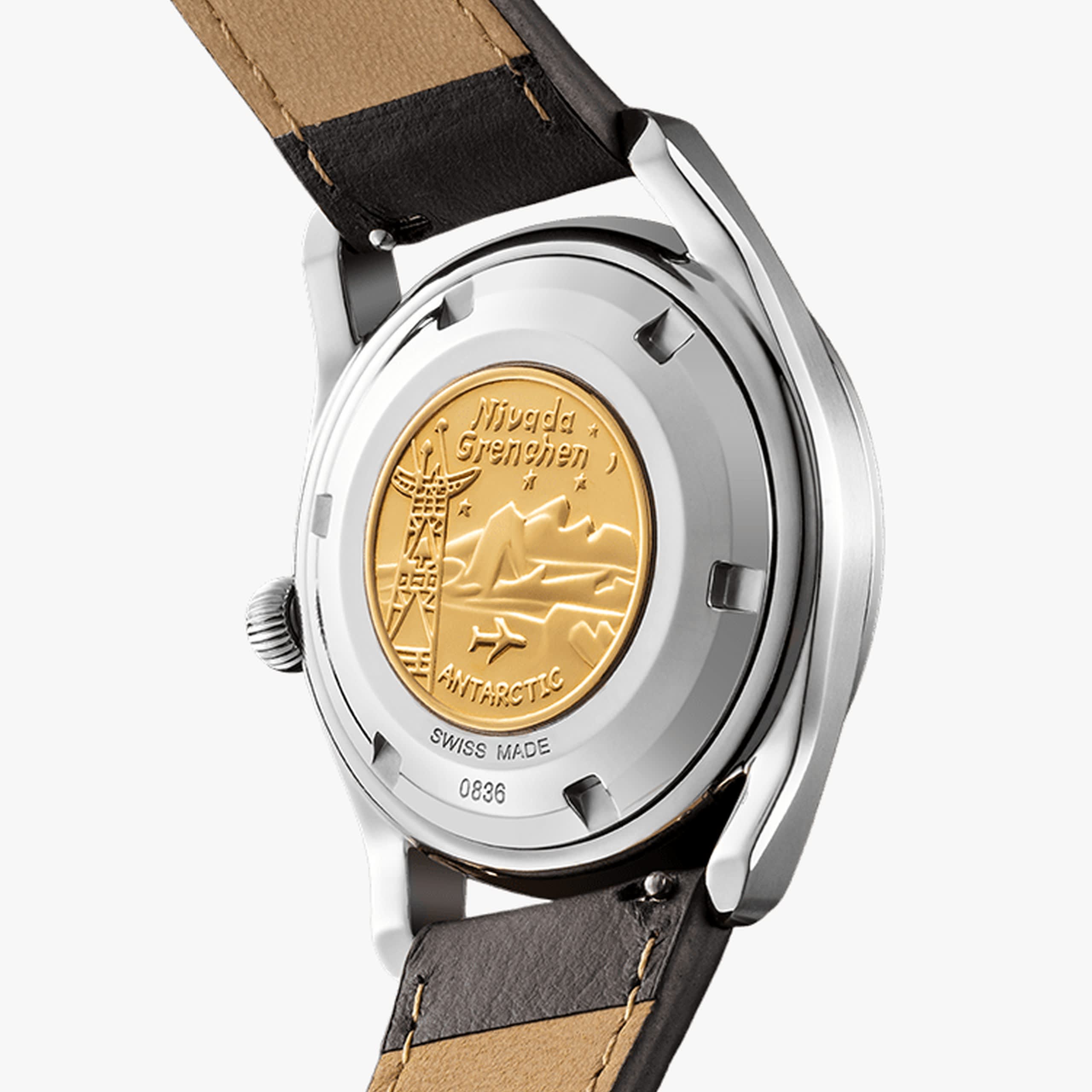 Nivada Super Antarctic Yellow - 38mm - Black Leather