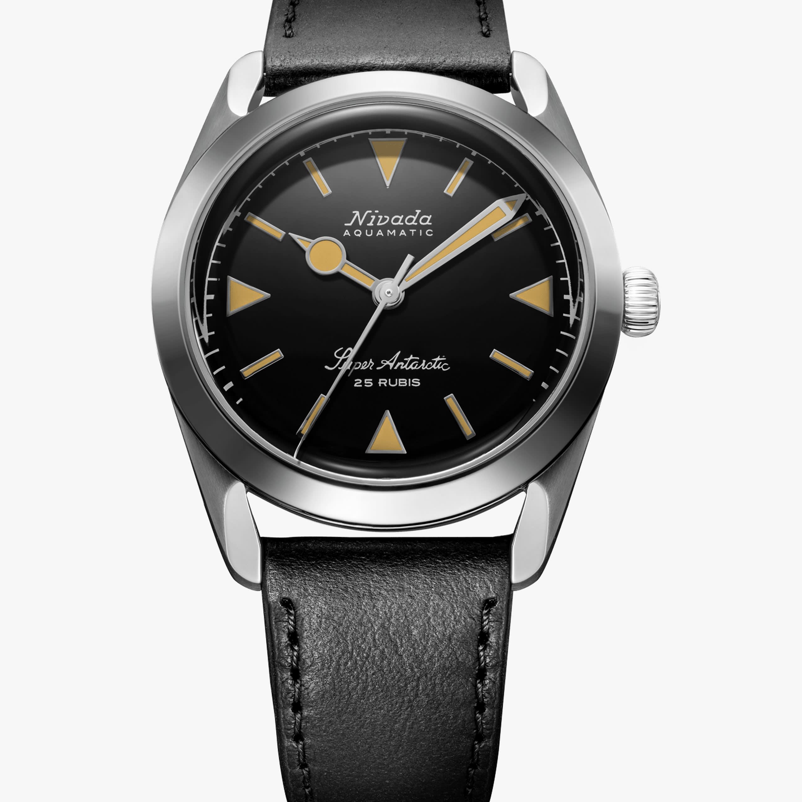 Nivada Super Antarctic Yellow - 38mm - Black Leather
