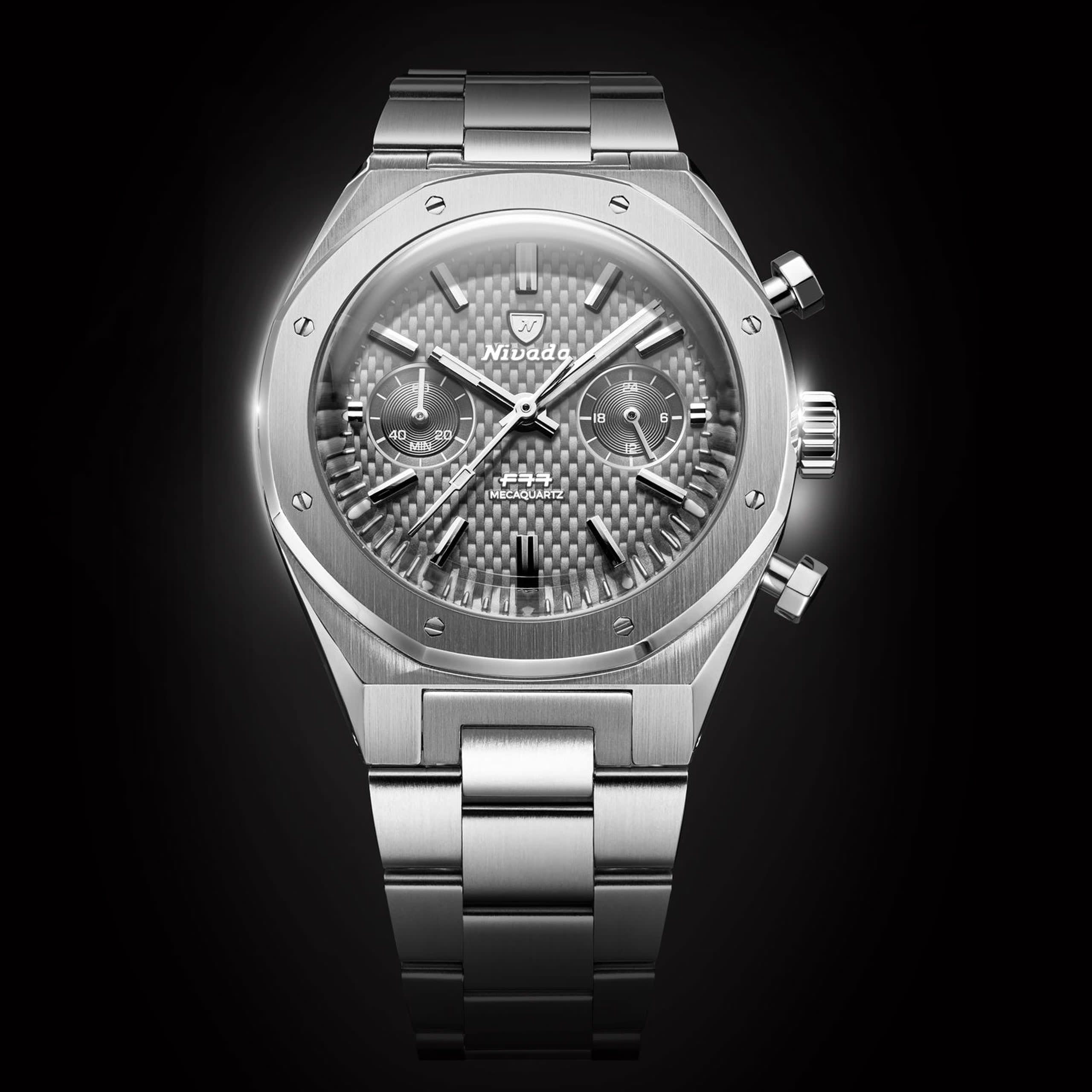 Nivada F77 Sst Chrono Mecaquartz Grey MK2 - 38mm - Bracelet