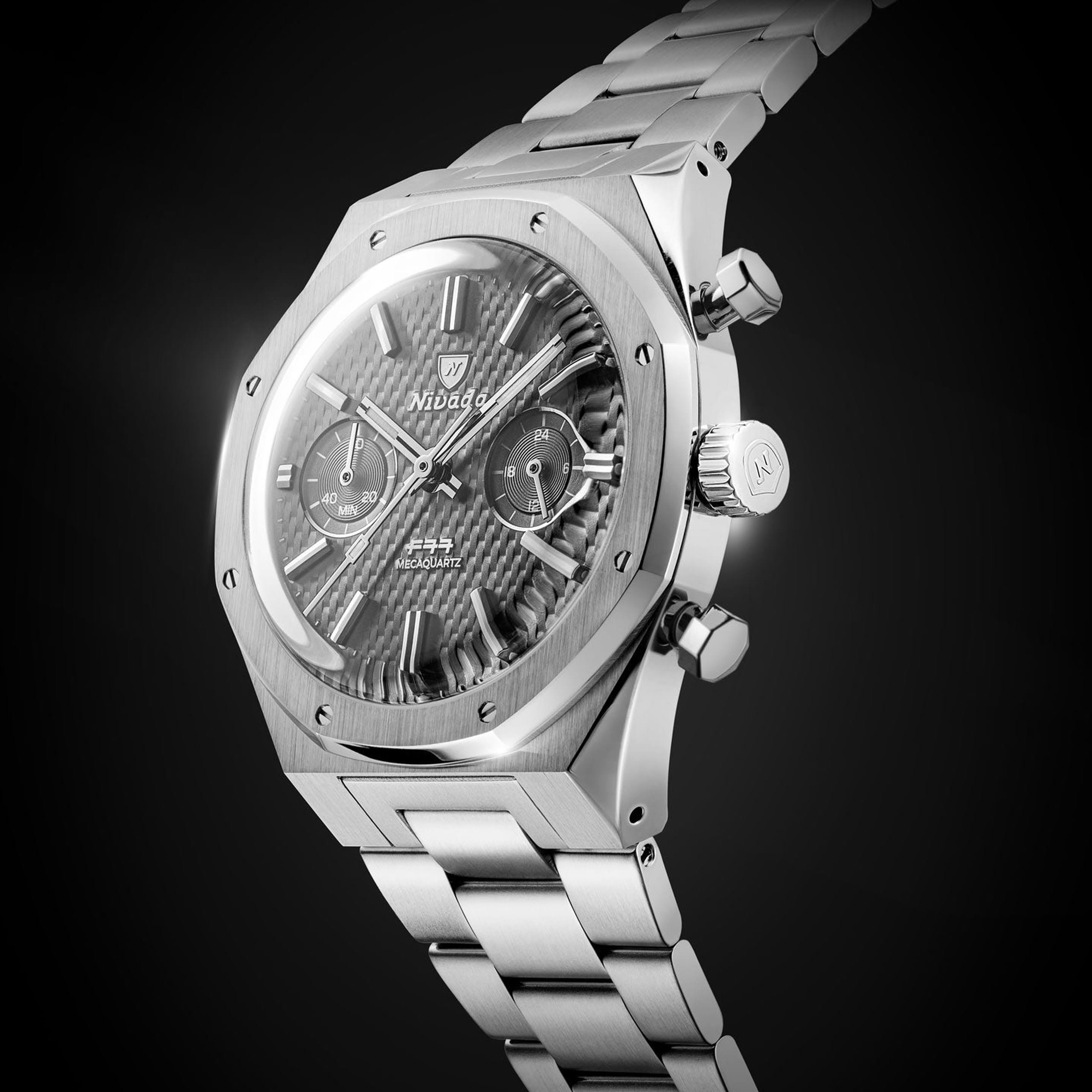 Nivada F77 Sst Chrono Mecaquartz Grey MK2 - 38mm - Bracelet