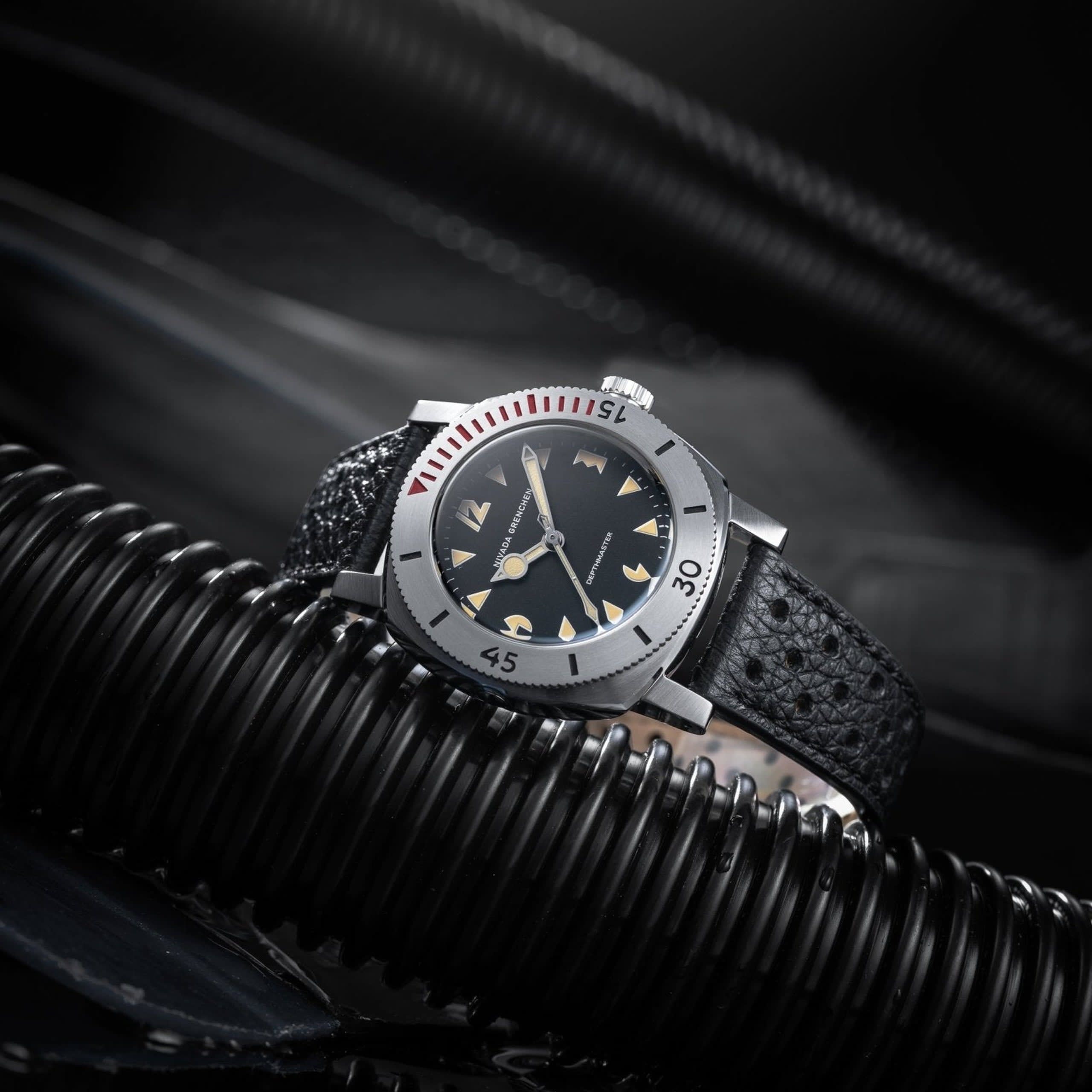 Nivada Art Deco Depthmaster - 39mm - Black Leather